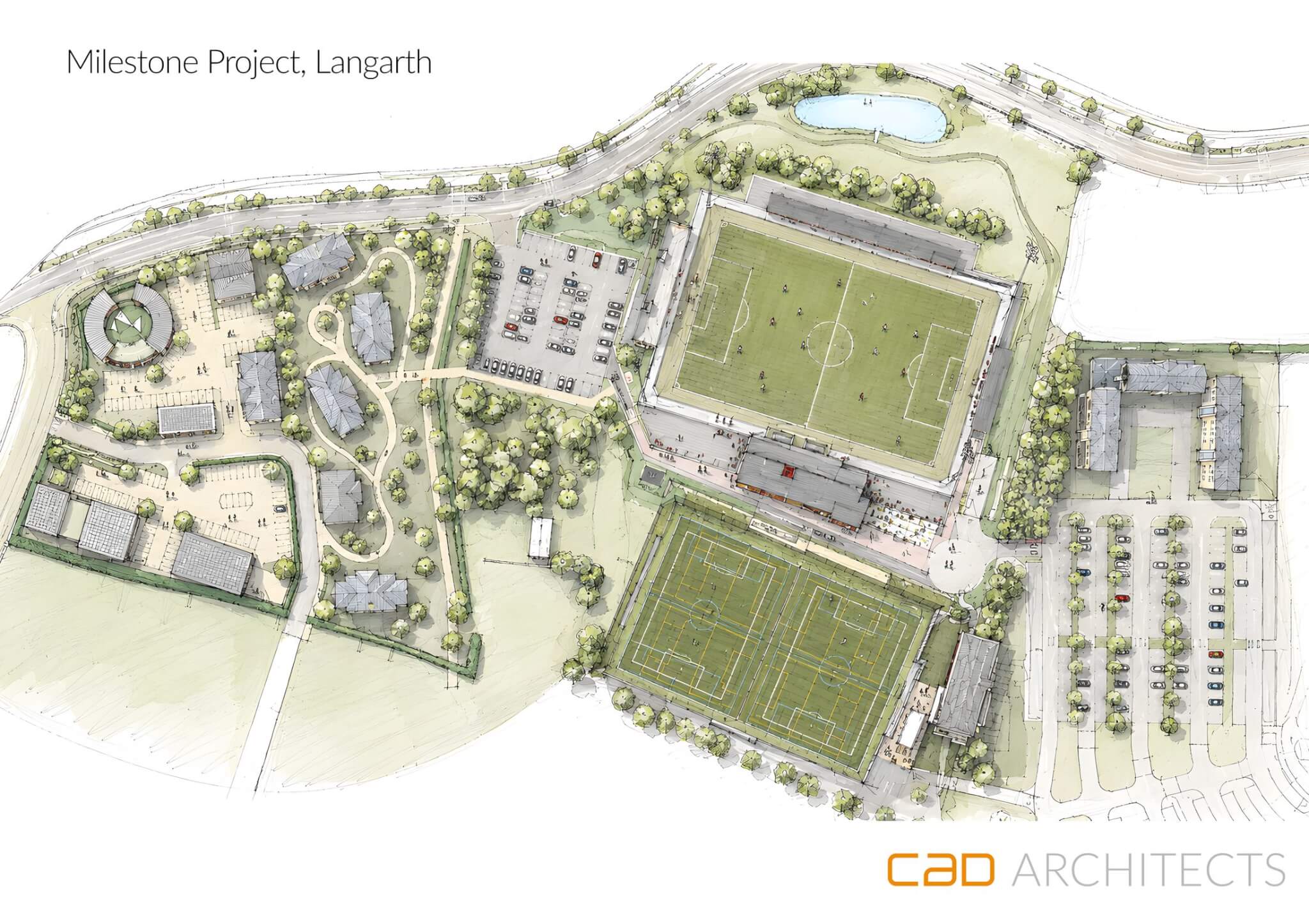 Masterplan drawing of the Milestone Project at Langarth