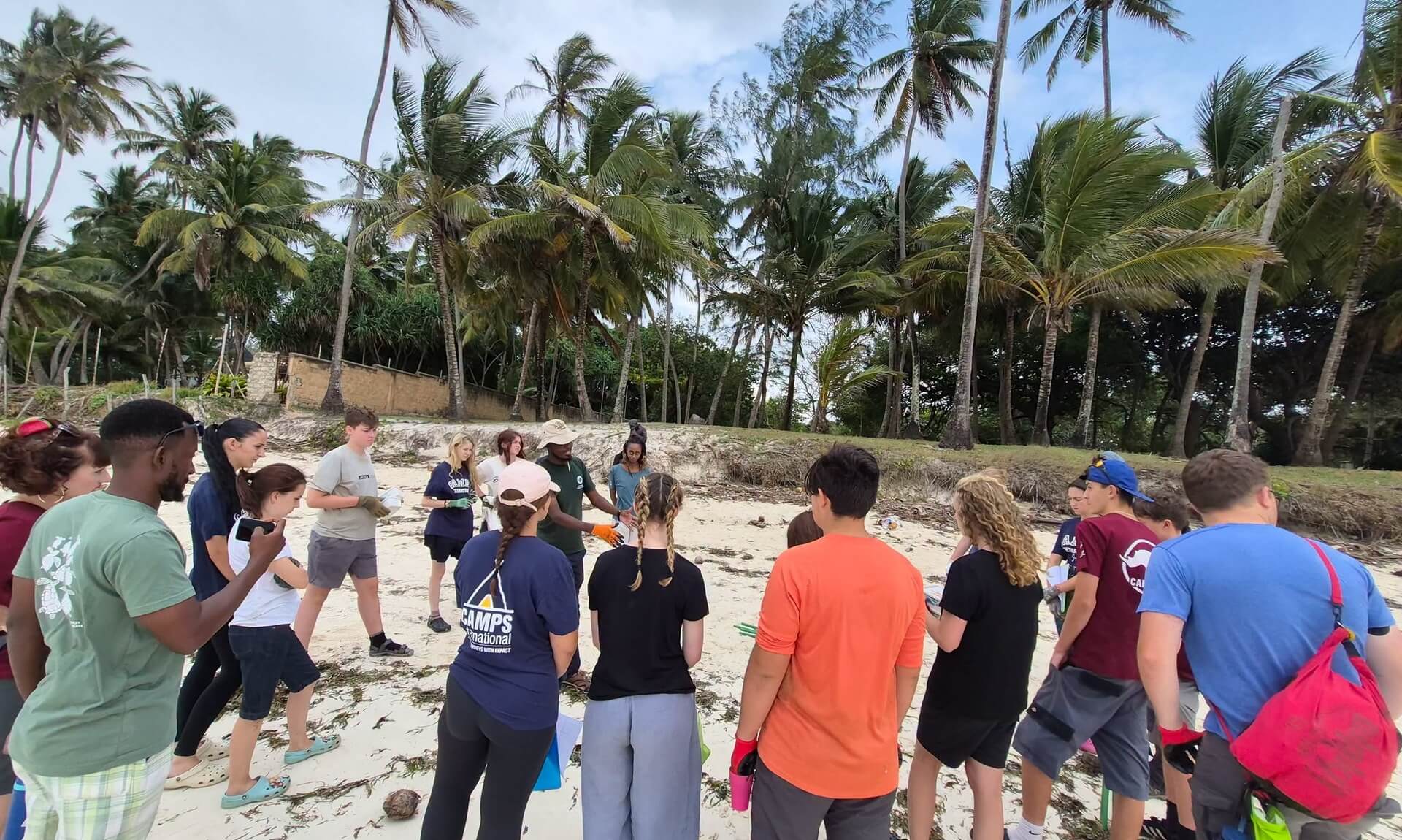 Pool Academy students take part in a beach clean in Kenya