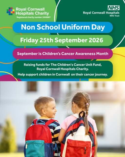 Royal Cornwall Hospitals Charity Non-School Uniform Day poster, Friday 25 September 2026