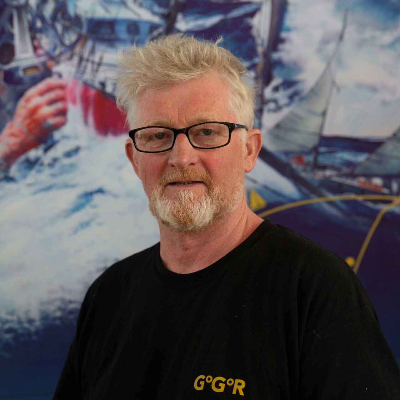A Golden Globe Race skipper pictured ahead of the start (name to confirm)