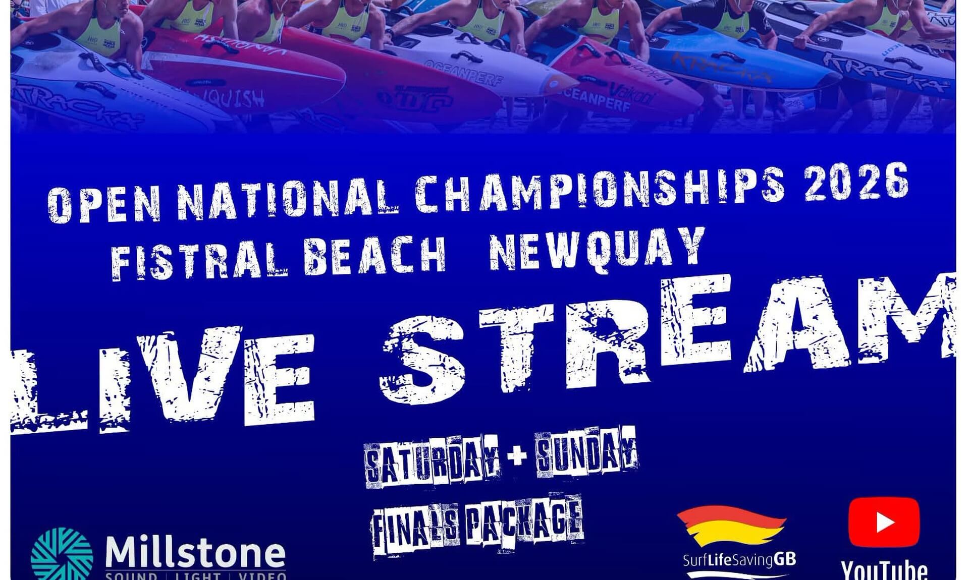 SLSGB Open National Championships 2026 Live Stream graphic, Fistral Beach Newquay