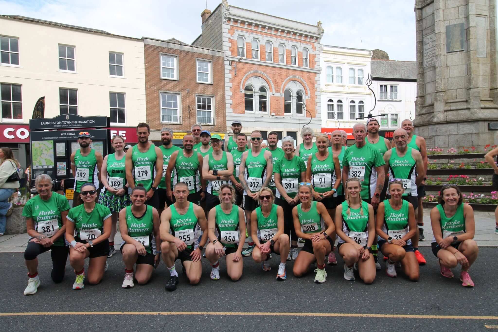 The Hayle Runners team at Treggy 7 in Launceston