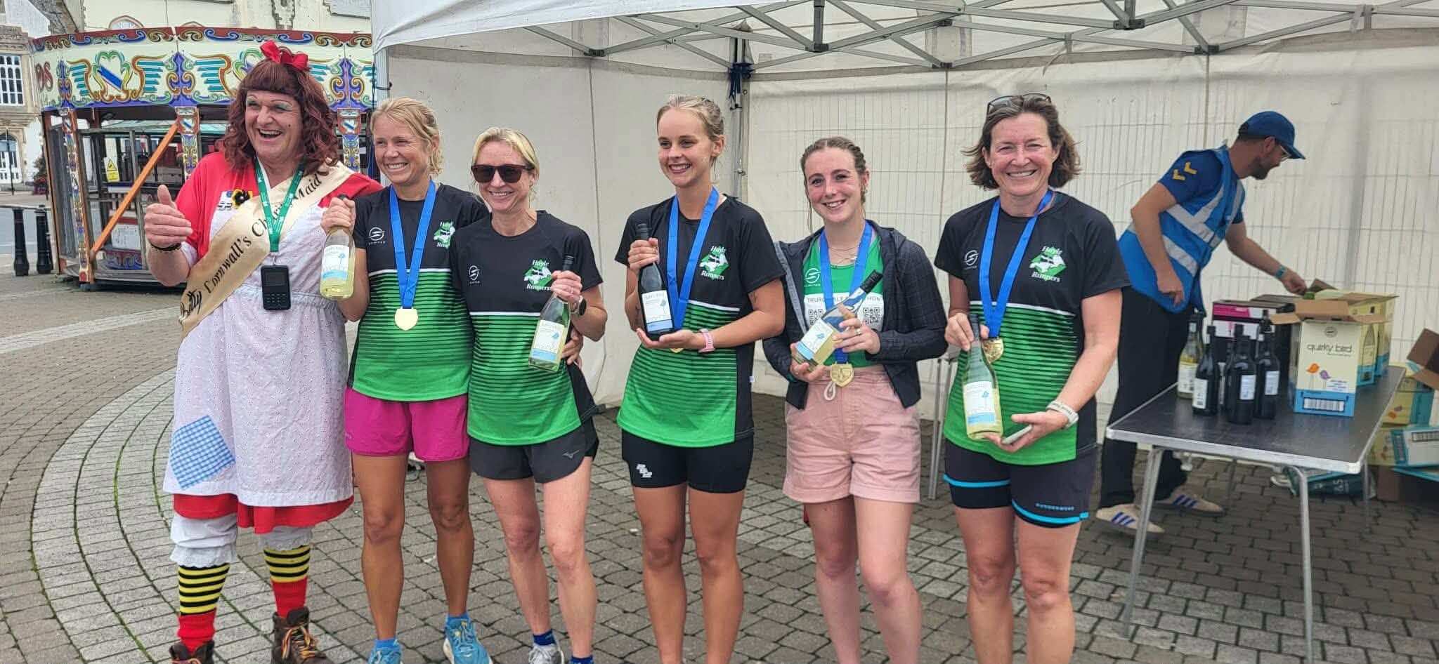 Hayle Runners ladies' team at the Truro Half Marathon 2026