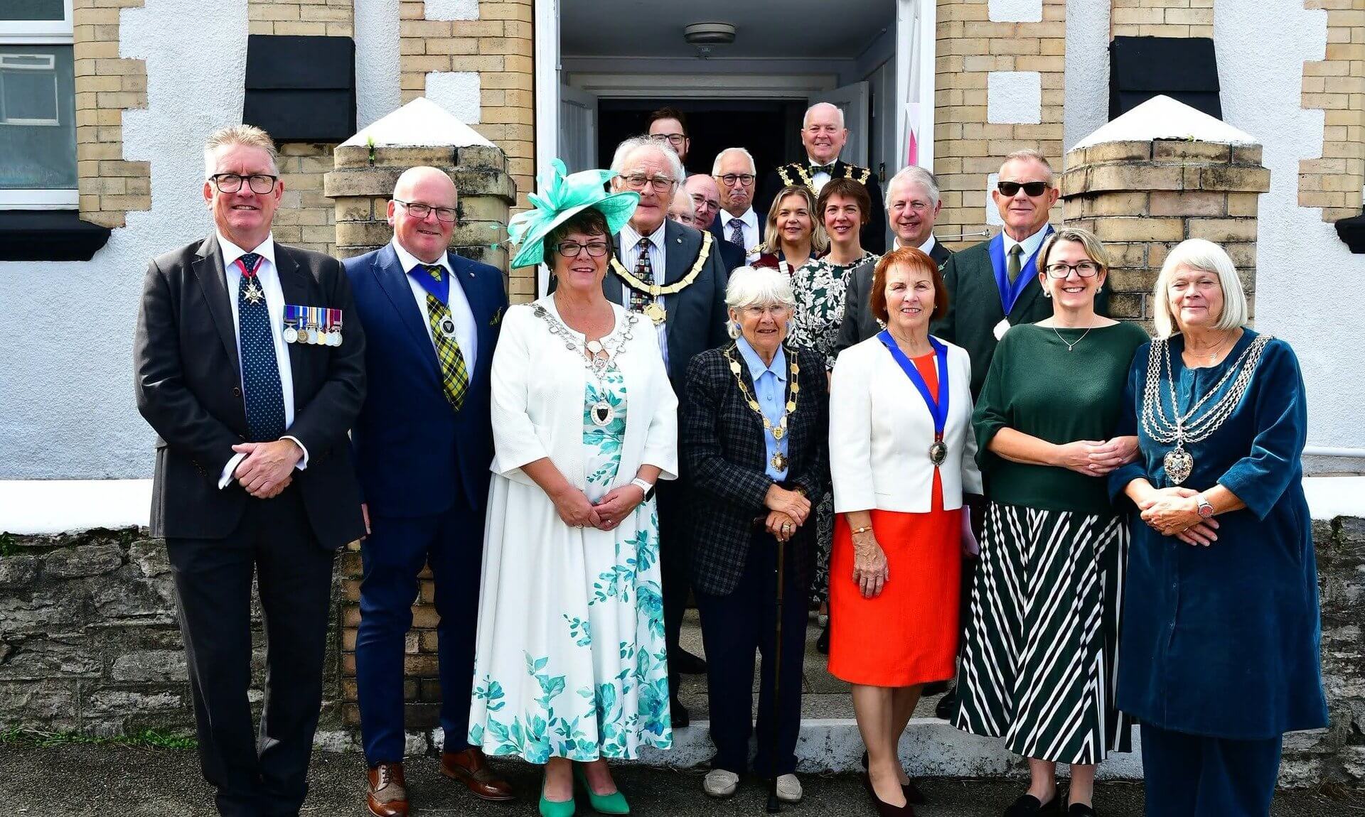 The Mayor and Mayoress of Truro with civic guests at Torpoint Civic Service