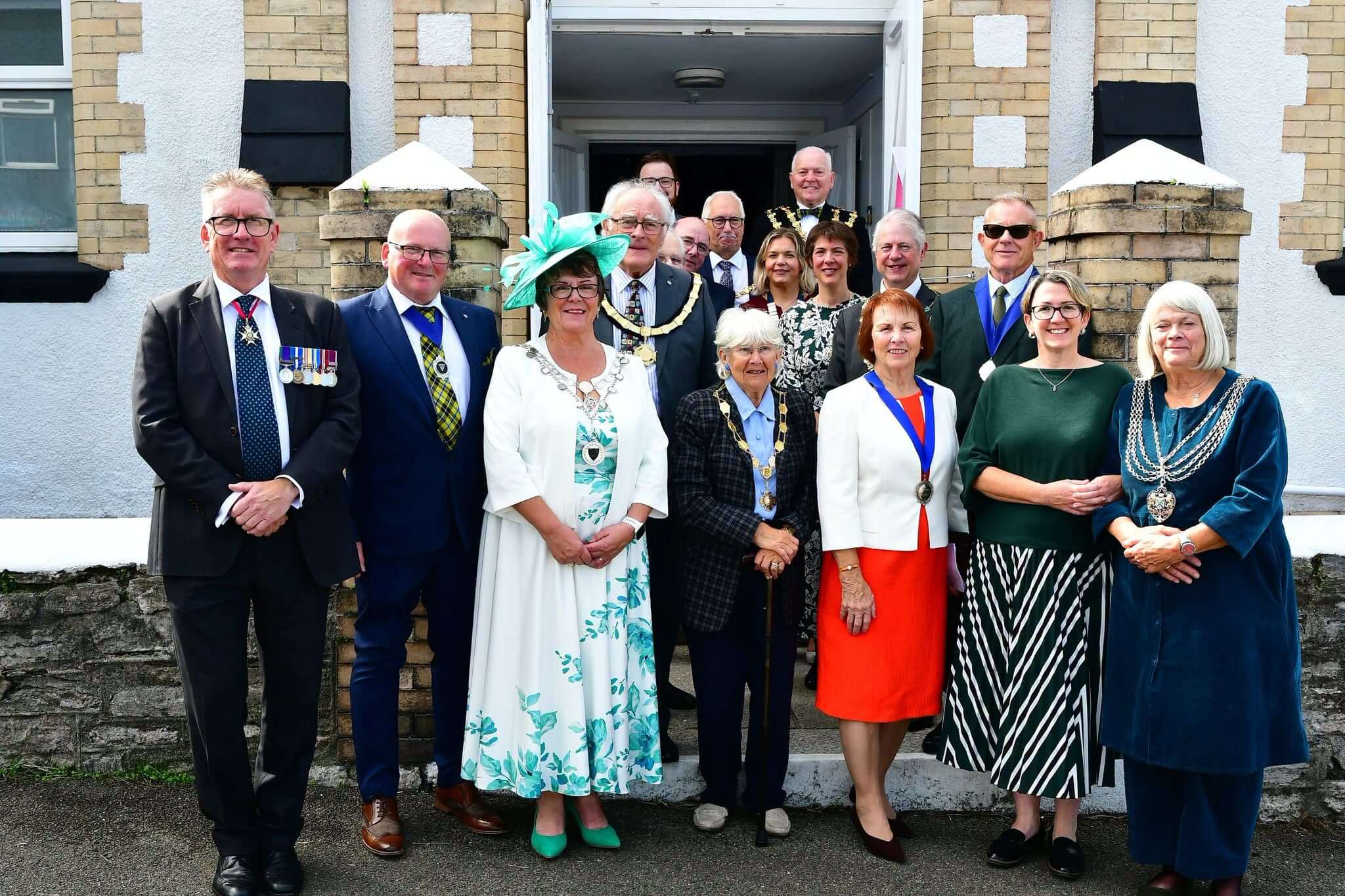 The Mayor and Mayoress of Truro with civic guests at Torpoint Civic Service