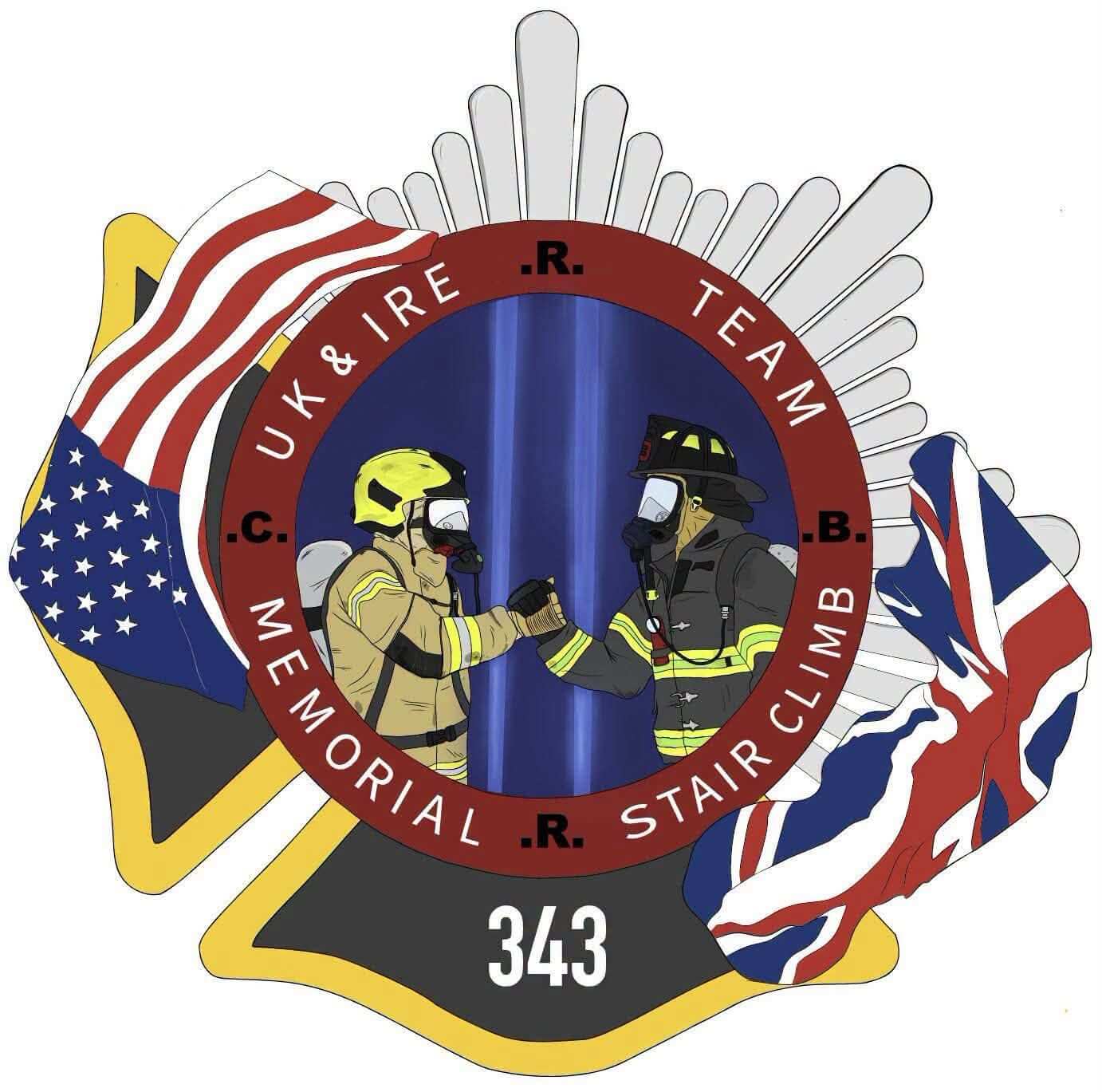 Official badge of the UK and Ireland team taking part in the Memorial Stair Climb