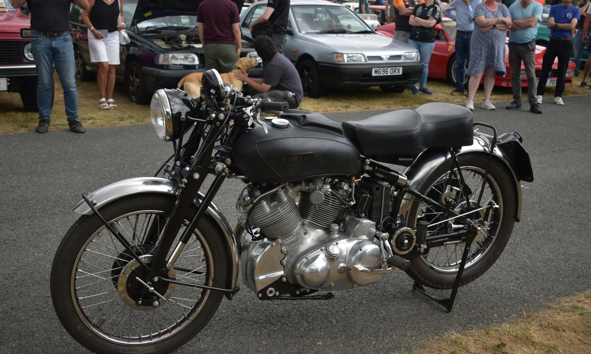 Vincent motorcycle on display at Wadebridge Wheels 2026