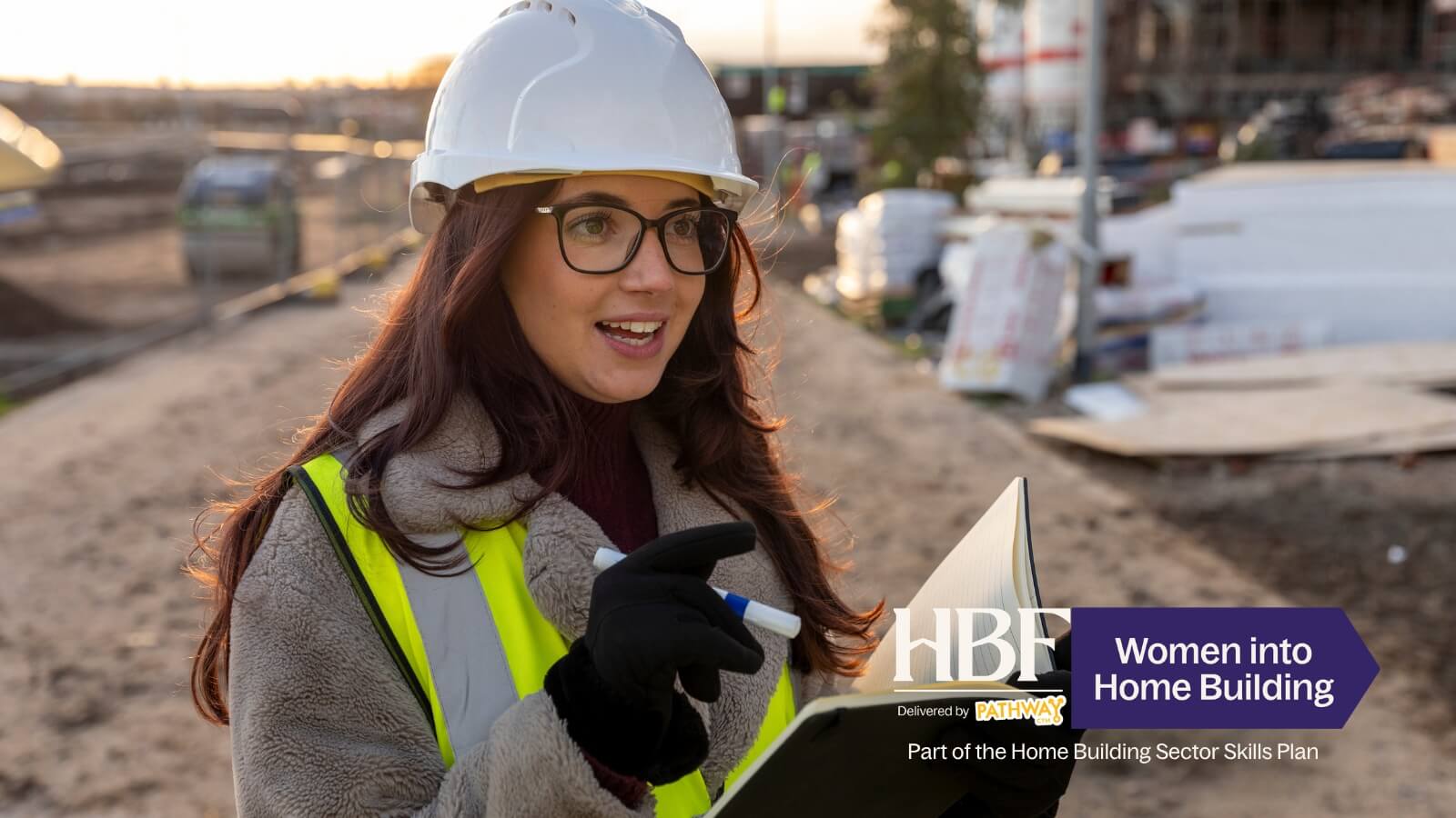 A woman in an office setting during the Women into Home Building programme
