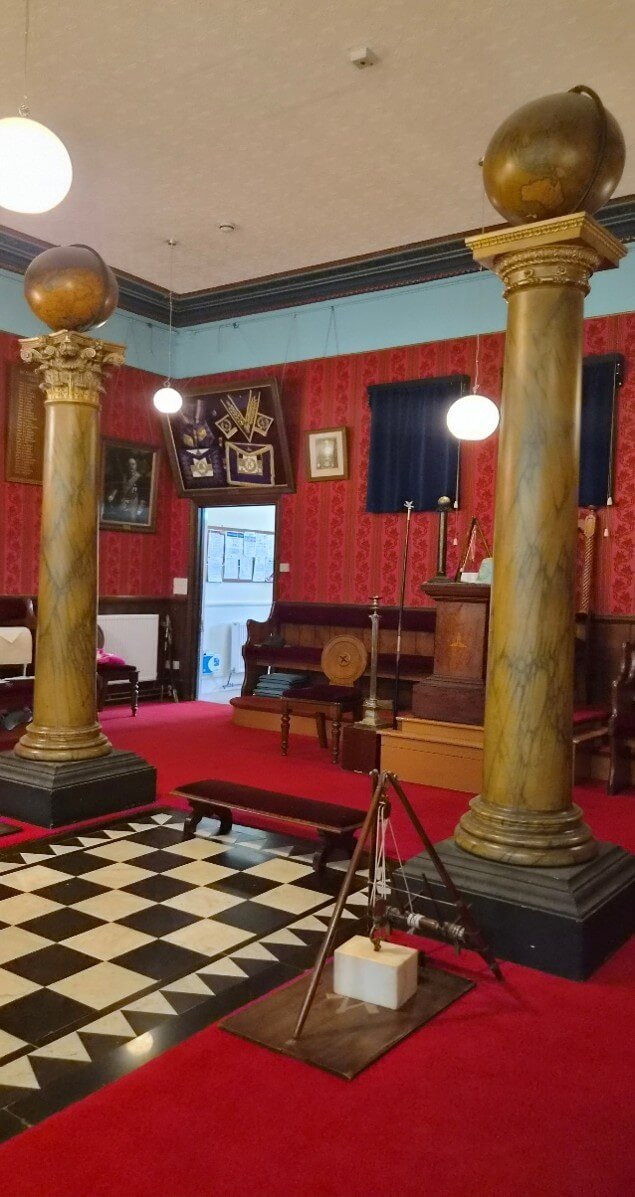 Inside Liskeard Masonic Lodge, open to visitors for Liskeard Unlocked