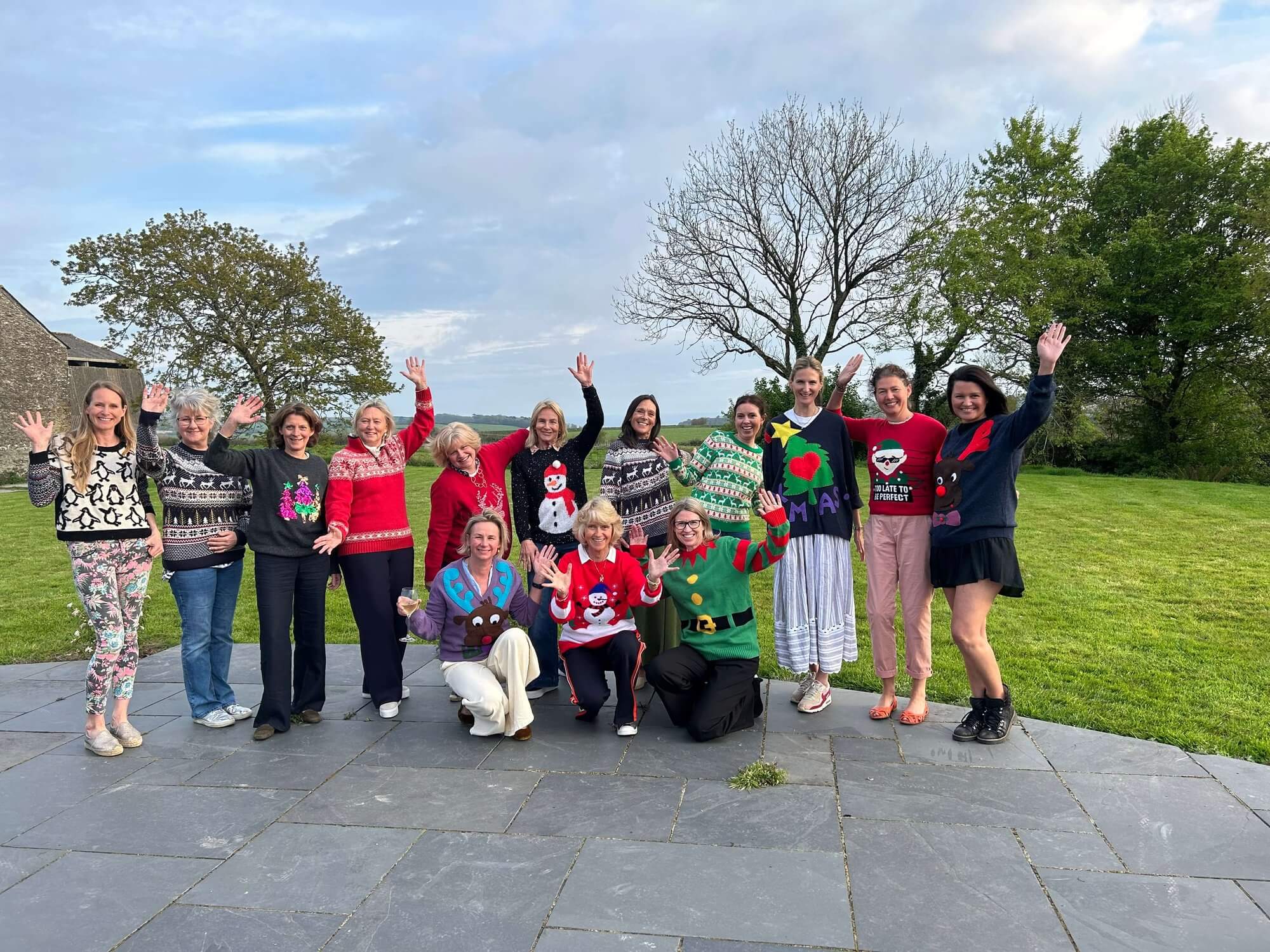A group in Christmas jumpers
