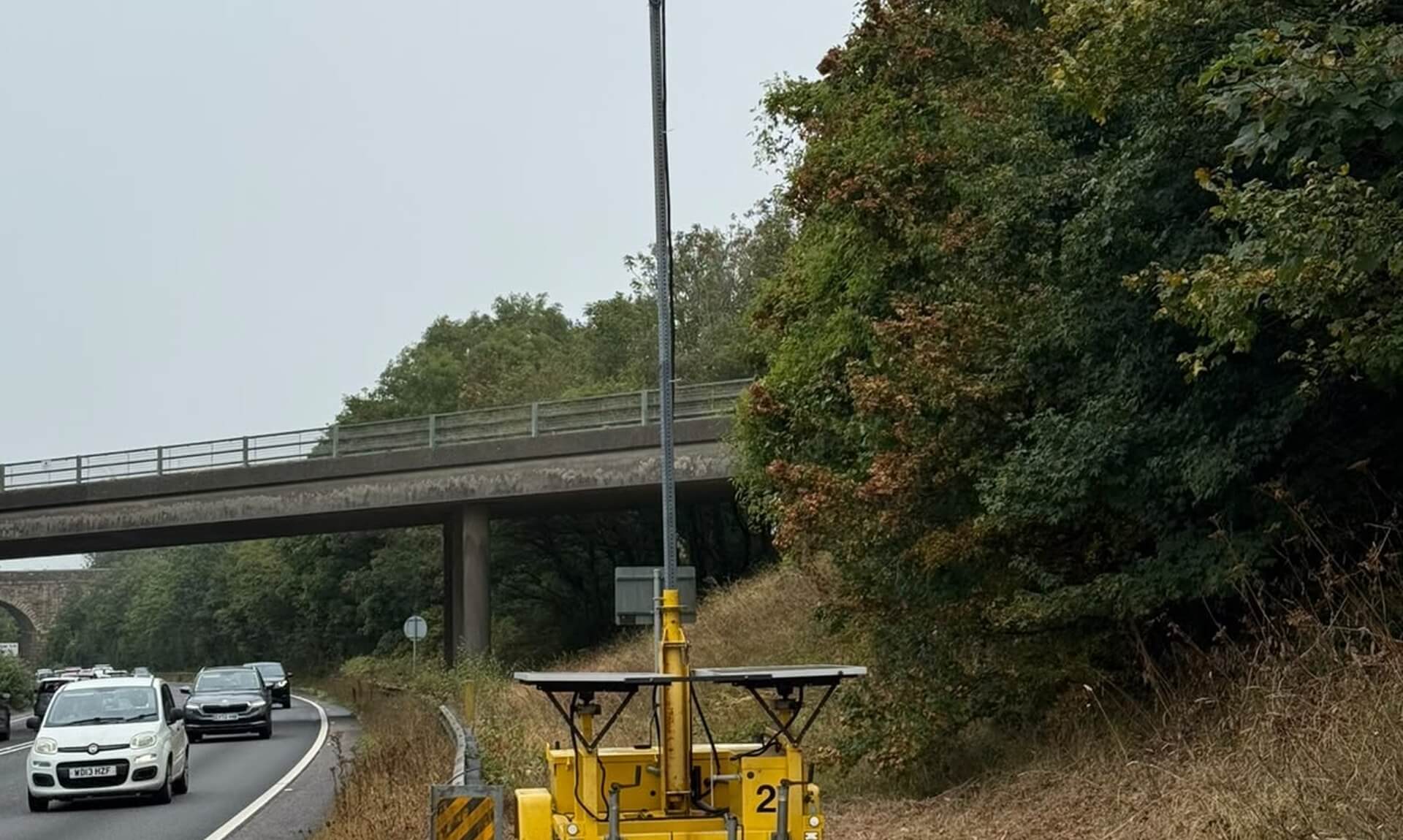 The new AI U-turn camera unit installed on the Hayle Bypass in Cornwall
