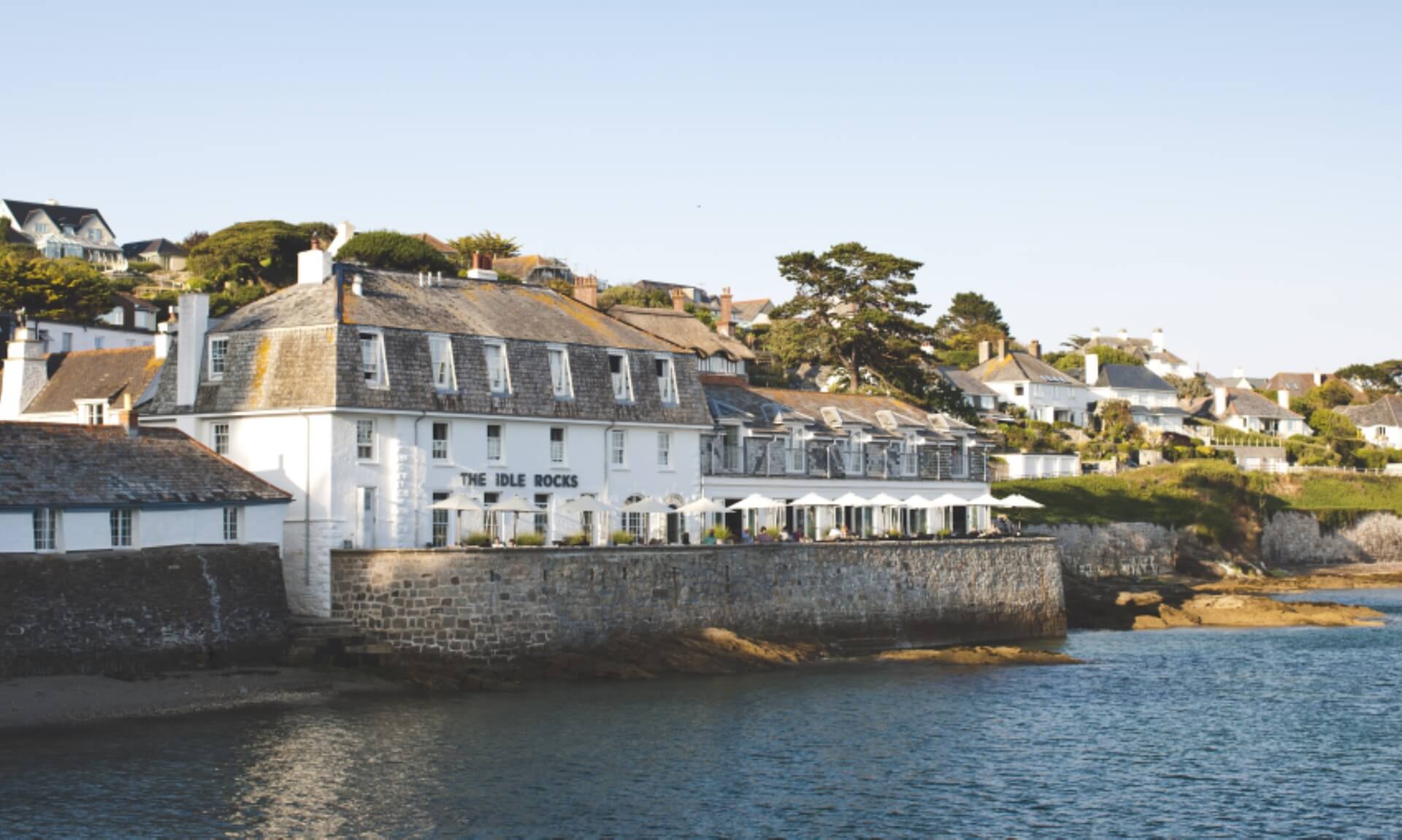 The Idle Rocks hotel on the harbourside at St Mawes, Cornwall
