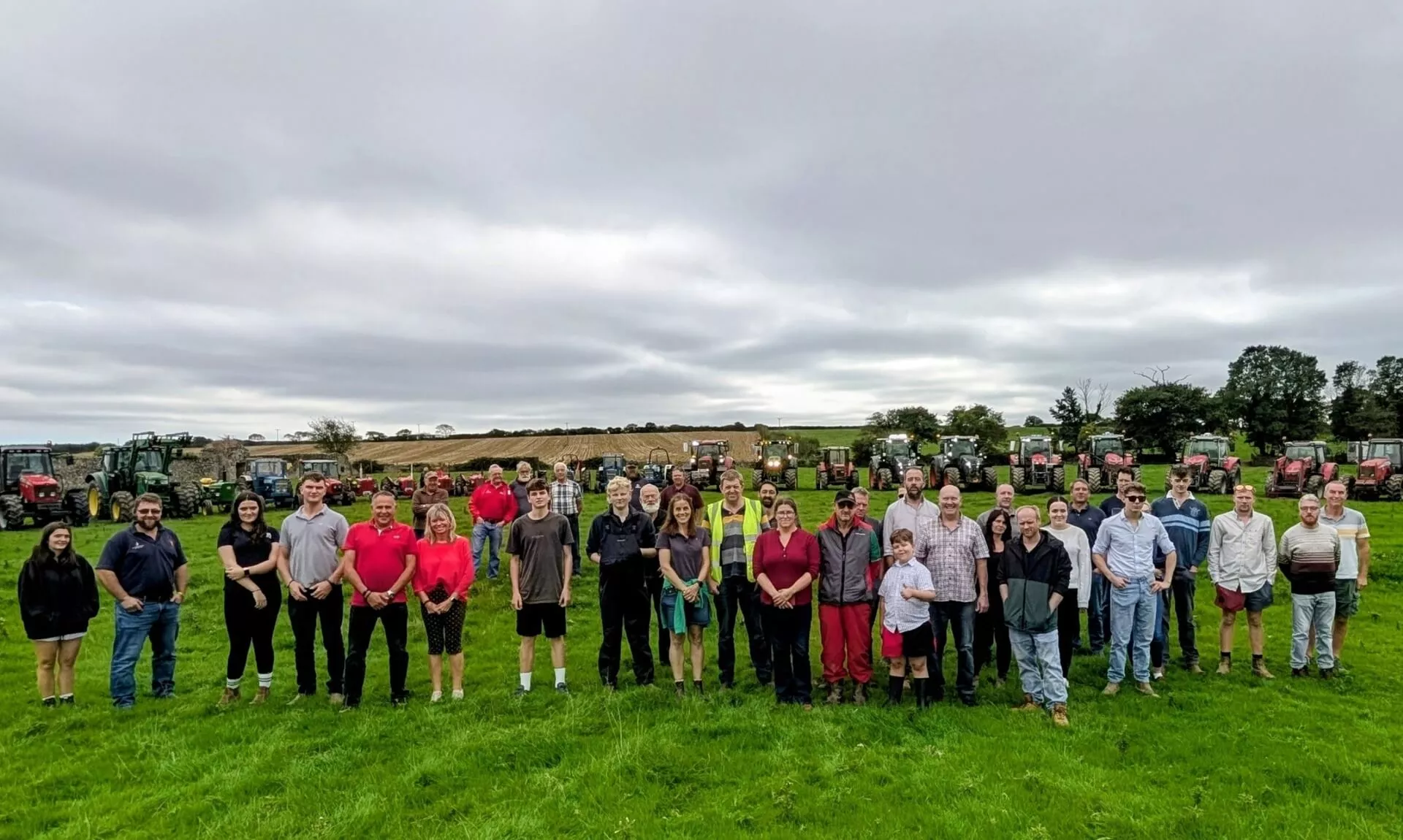 Friends and family gather for the John Warne memorial tractor run at Penans Farm