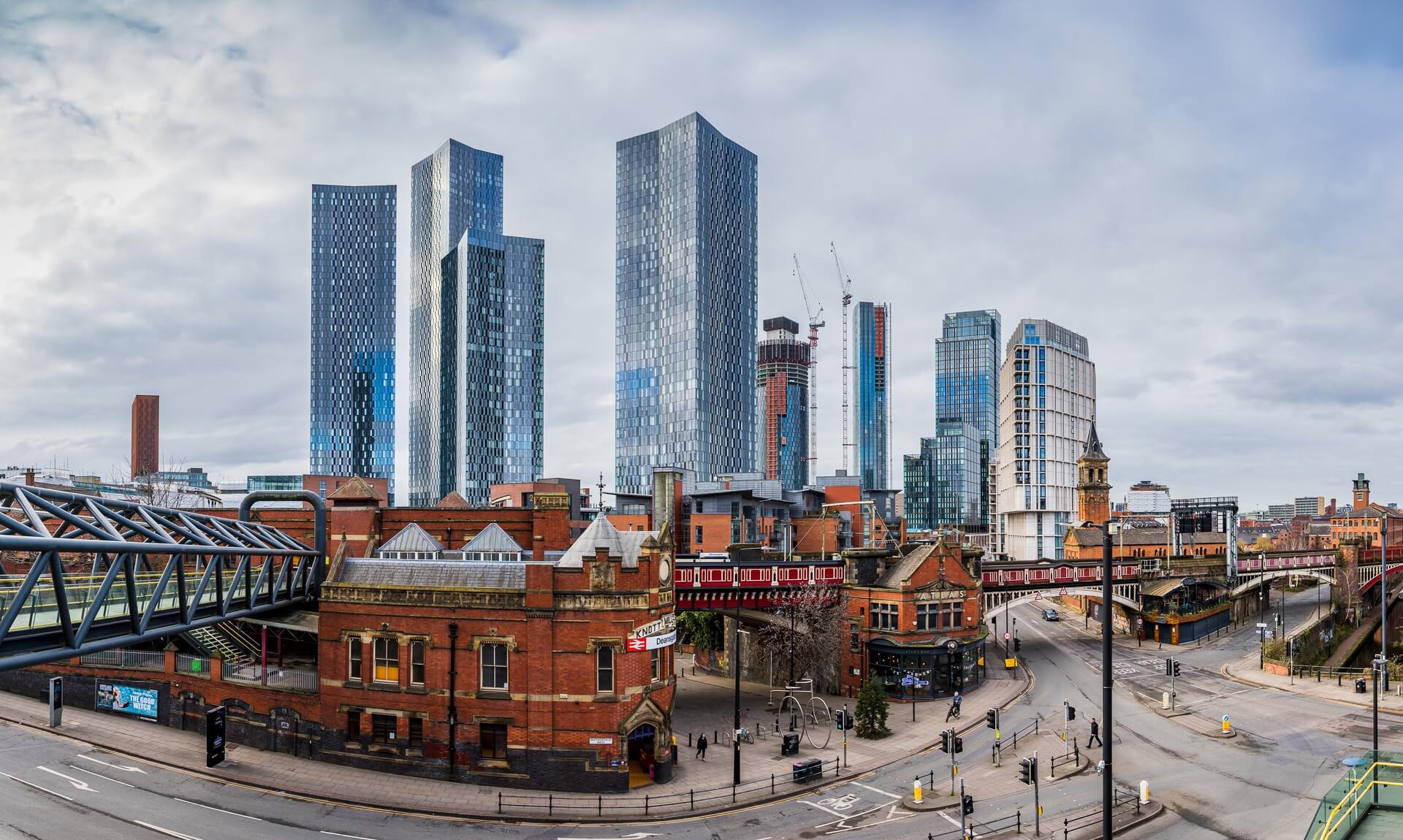 Manchester city skyline skyscrapers