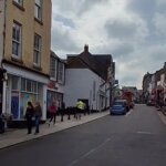 Market Jew Street in Penzance, the pedestrianised town centre street covered by the daytime traffic ban