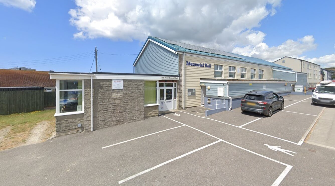 Perranporth Memorial Hall, venue for the Carn to Cove 25th anniversary celebration