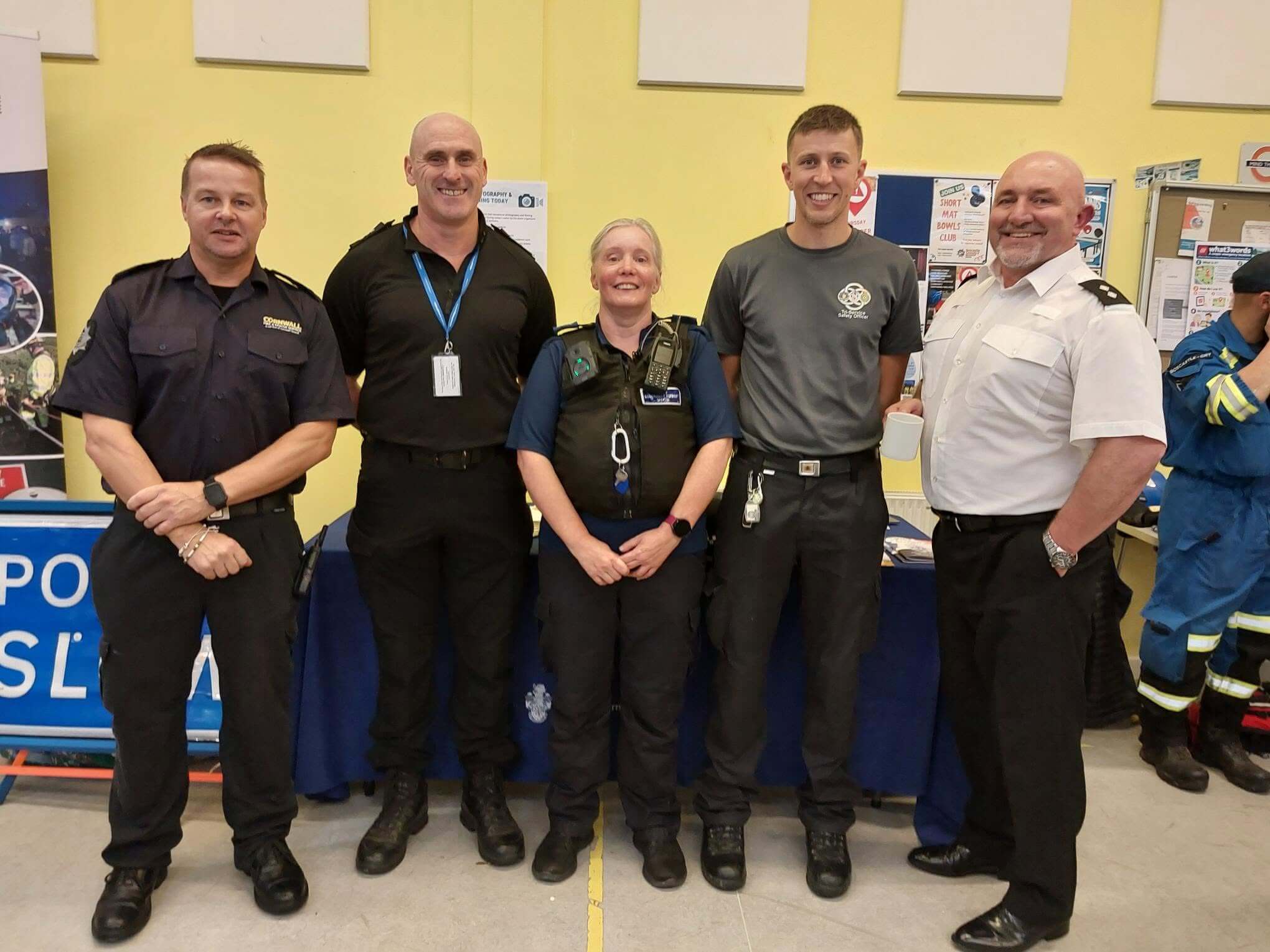 Emergency service representatives at the Boscastle community resilience open day