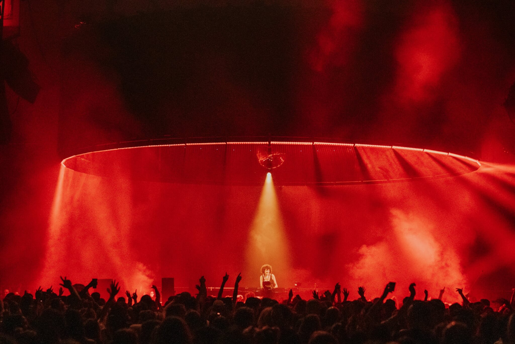 Annie Mac on stage in front of a crowd