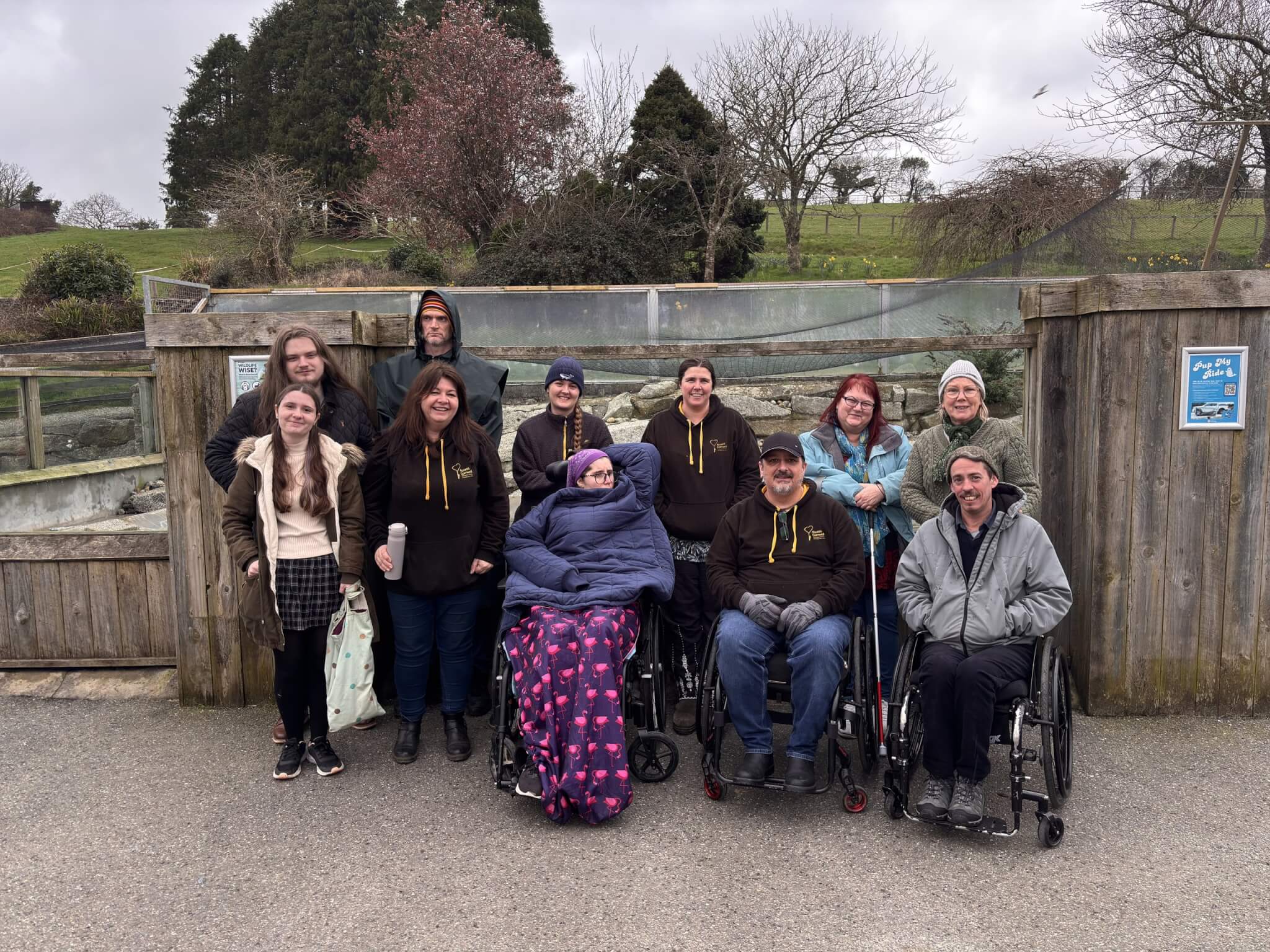 Access Cornwall staff and volunteers gathered outside a venue