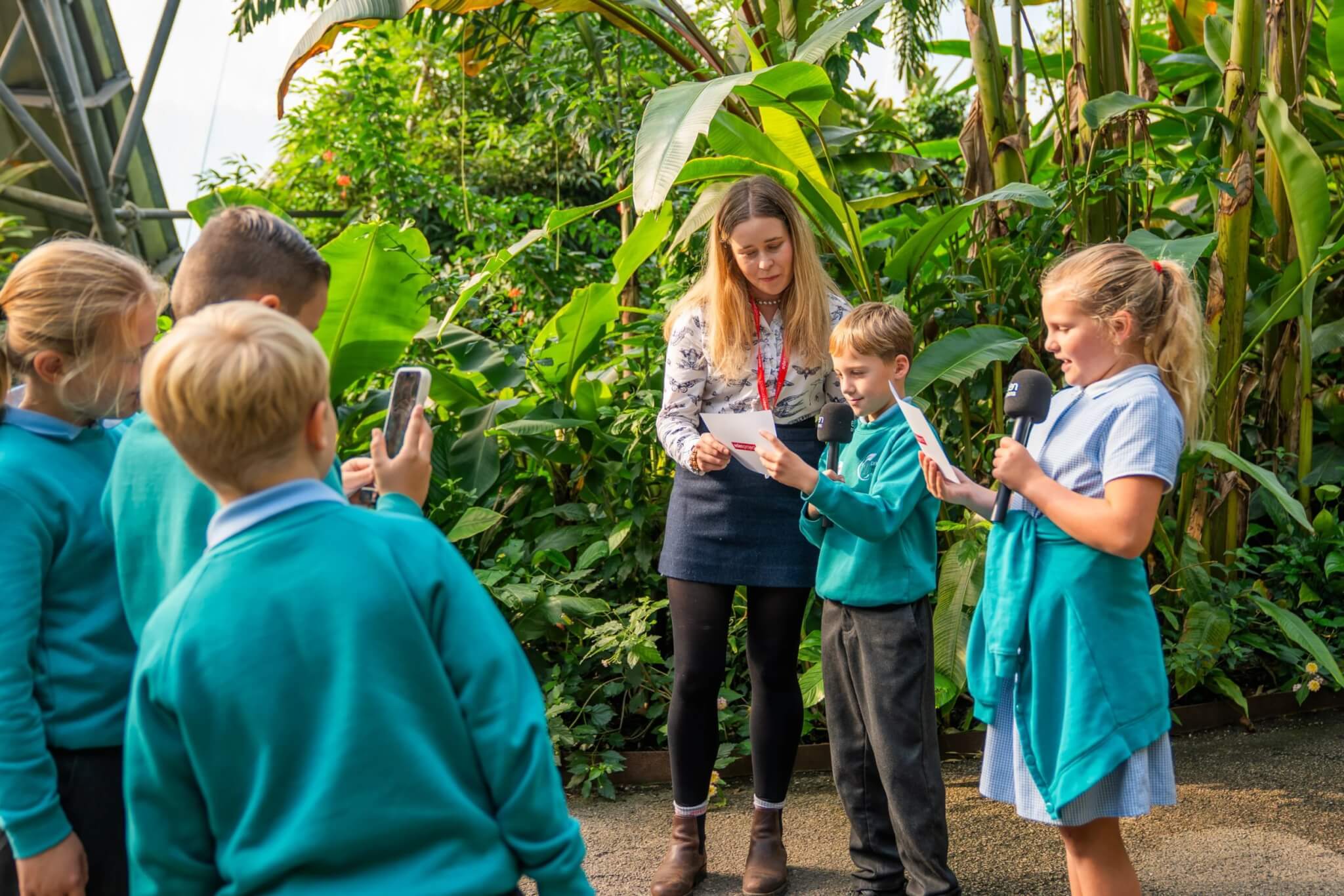 Pupils taking part in an activity in the Rainforest Biome