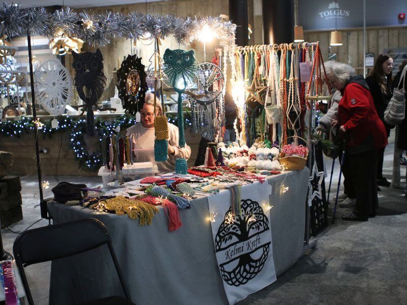Macrame craft stall at Cornwall Gold's Christmas Market
