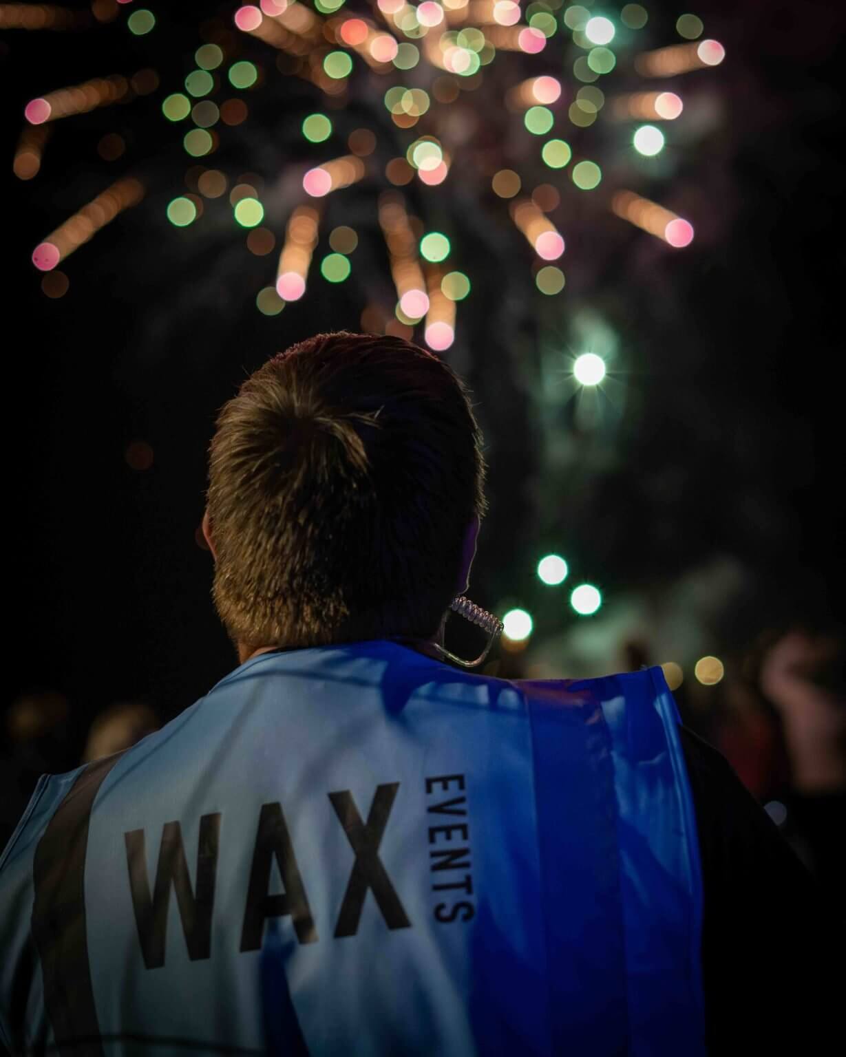 WAX Events staff member watching fireworks