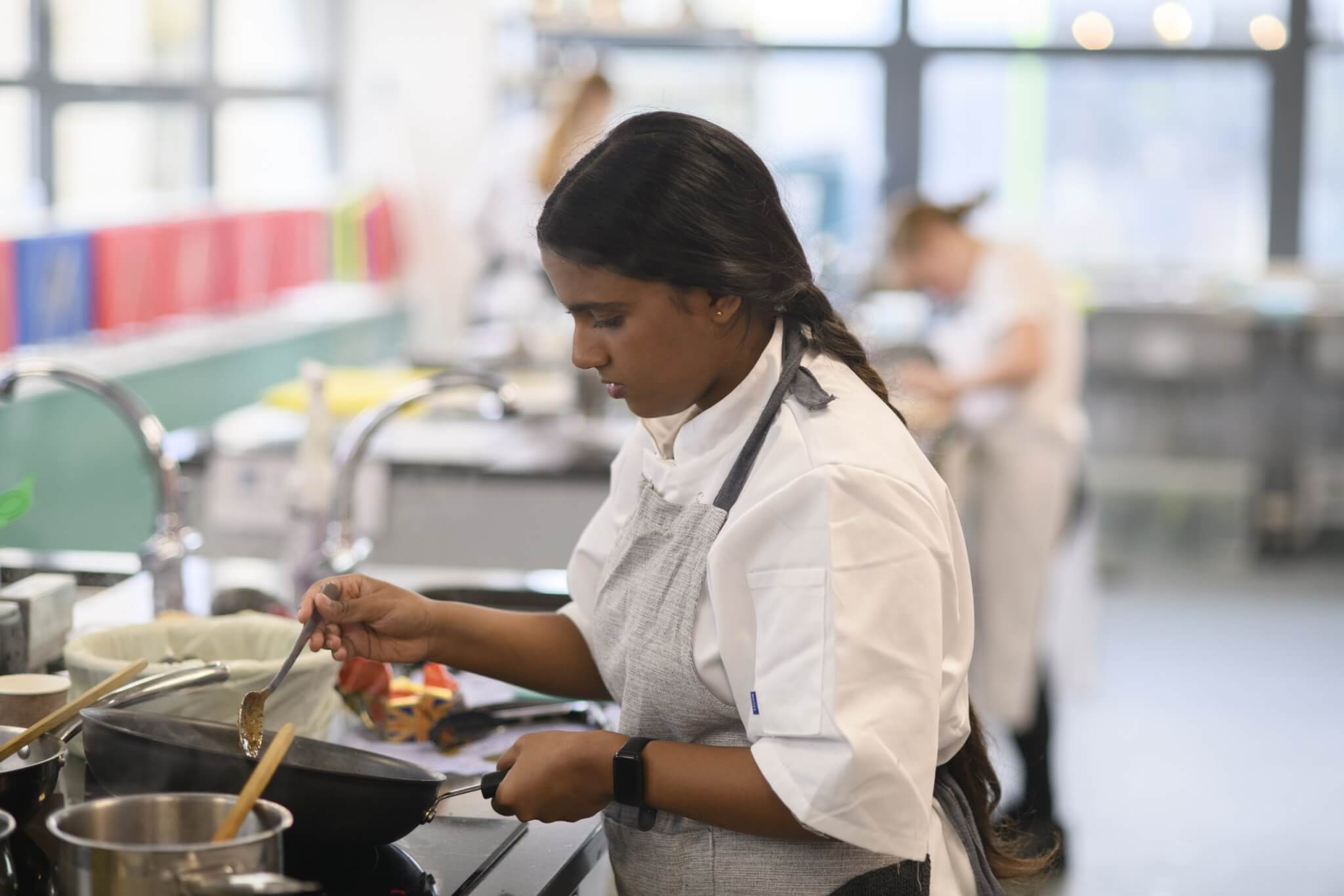 Junior finalist cooking at South West Chef of the Year 2026