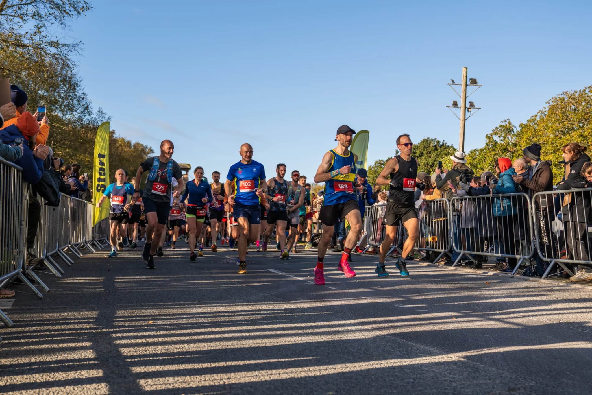 Runners setting off at the Eden Project Marathon start