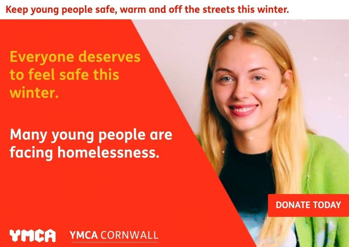 YMCA Cornwall Winter Appeal graphic: Everyone deserves to feel safe this winter