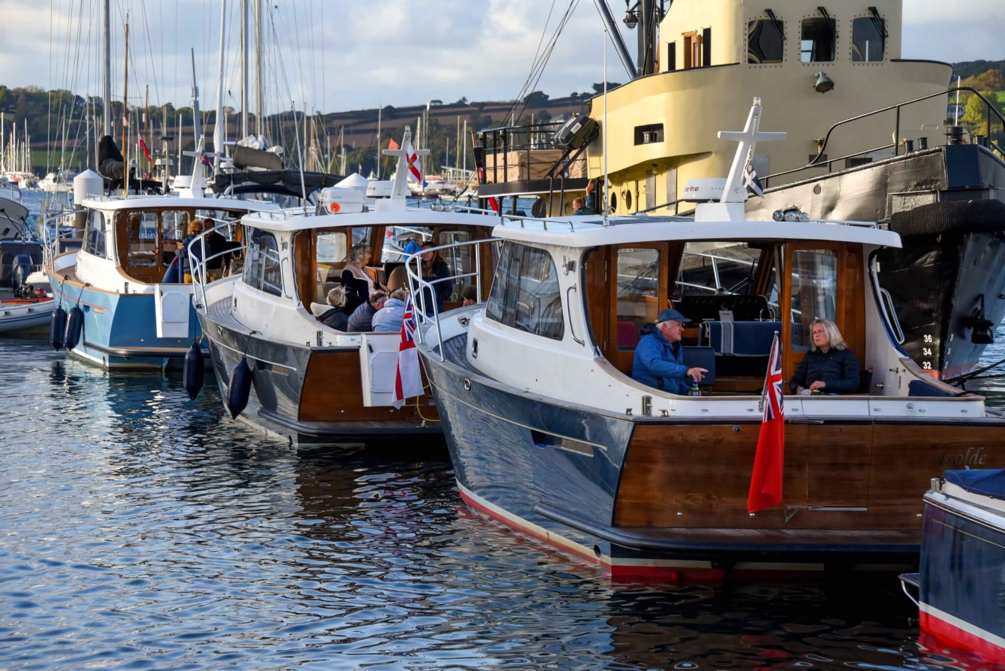 Cockwells-built boats moored in Port Pendennis Marina