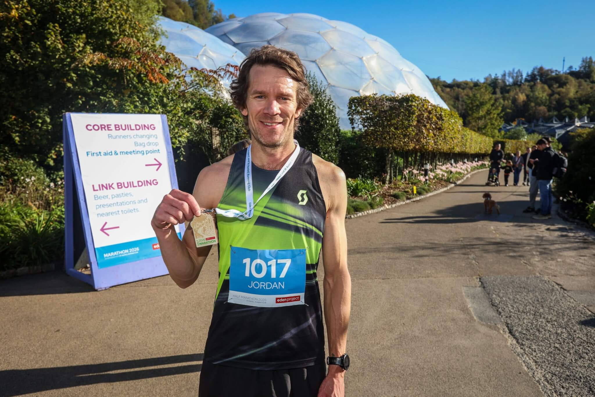 Jordan Andrews with his medal at the Eden Project