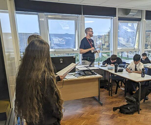 Students presenting to the class during the Naked Solar session at Treviglas Academy