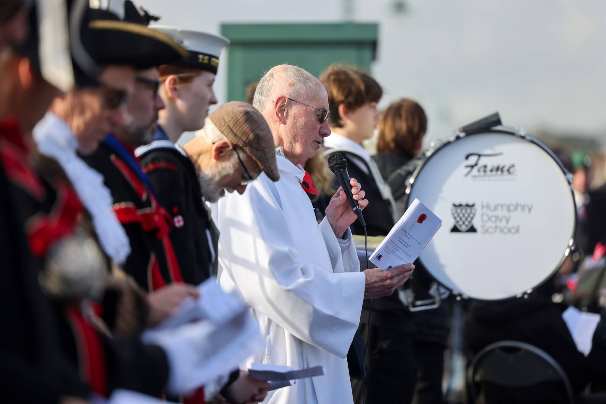 Rev Howard Peskett at Remembrance Sunday in Penzance