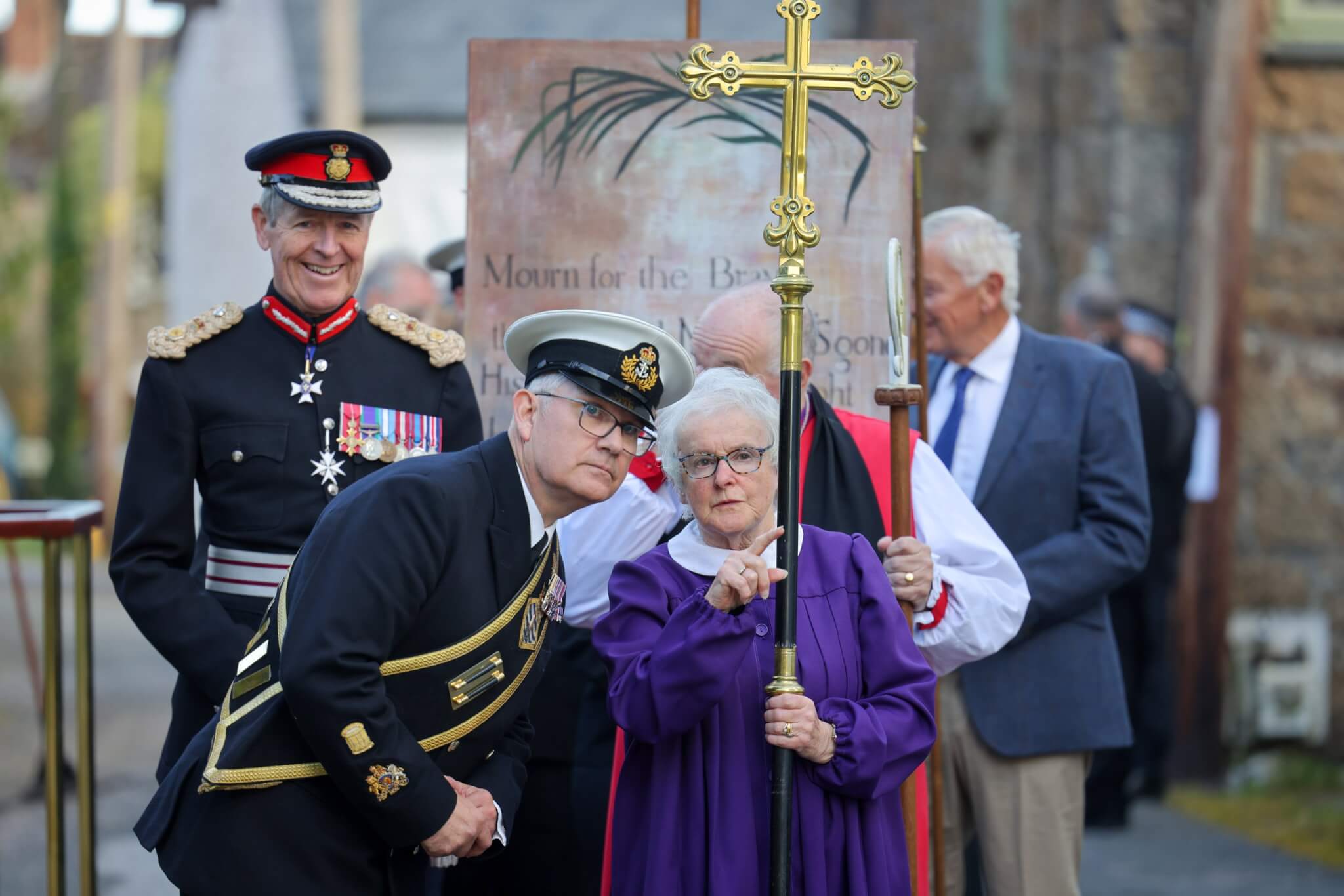 Replica Nelson Banner carried through Madron during the Trafalgar Day parade