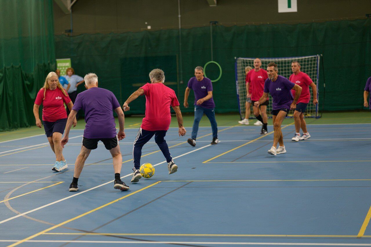 Walking football match at the Senior Club Games