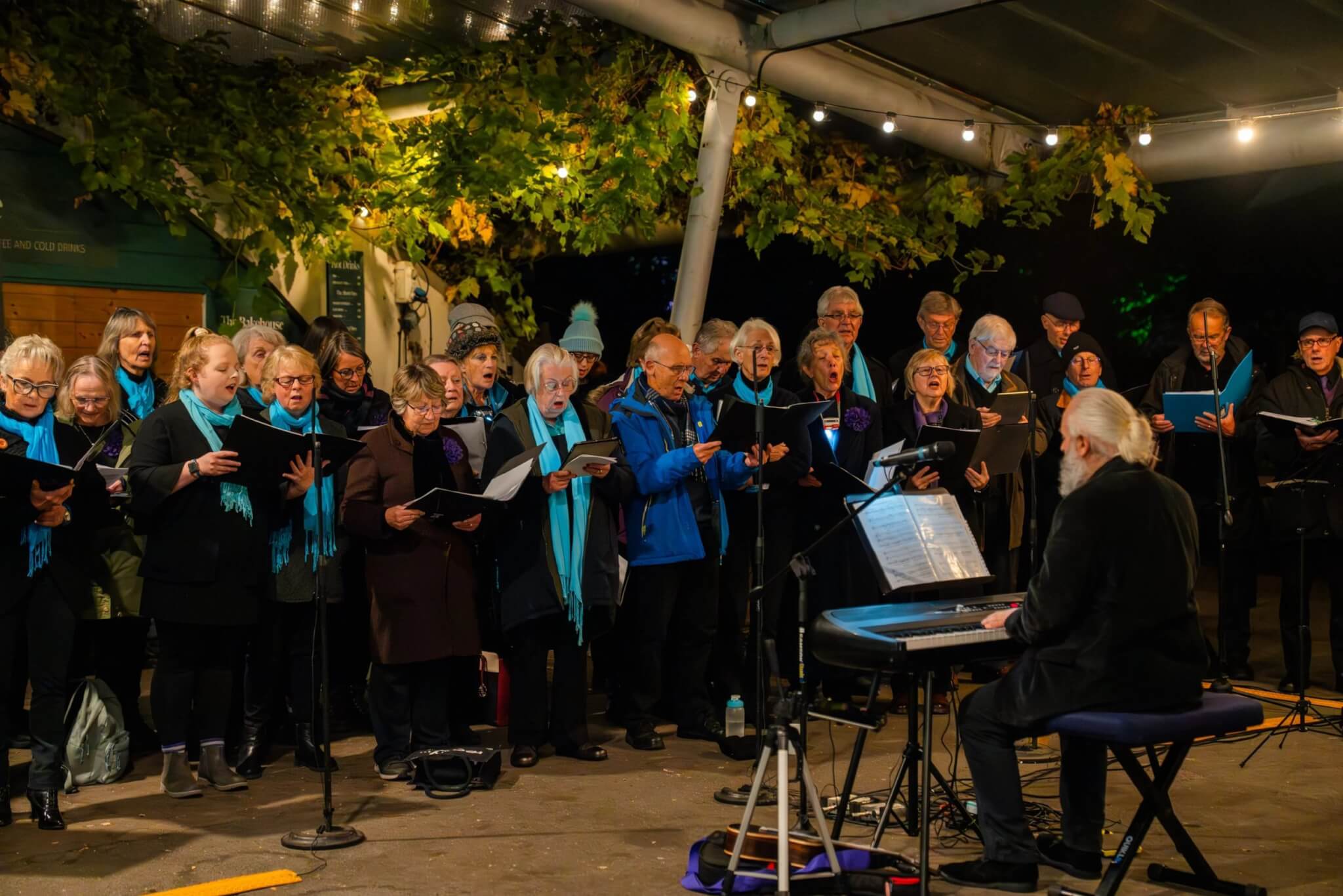 A choir performing at the Eden Project Sleep Out