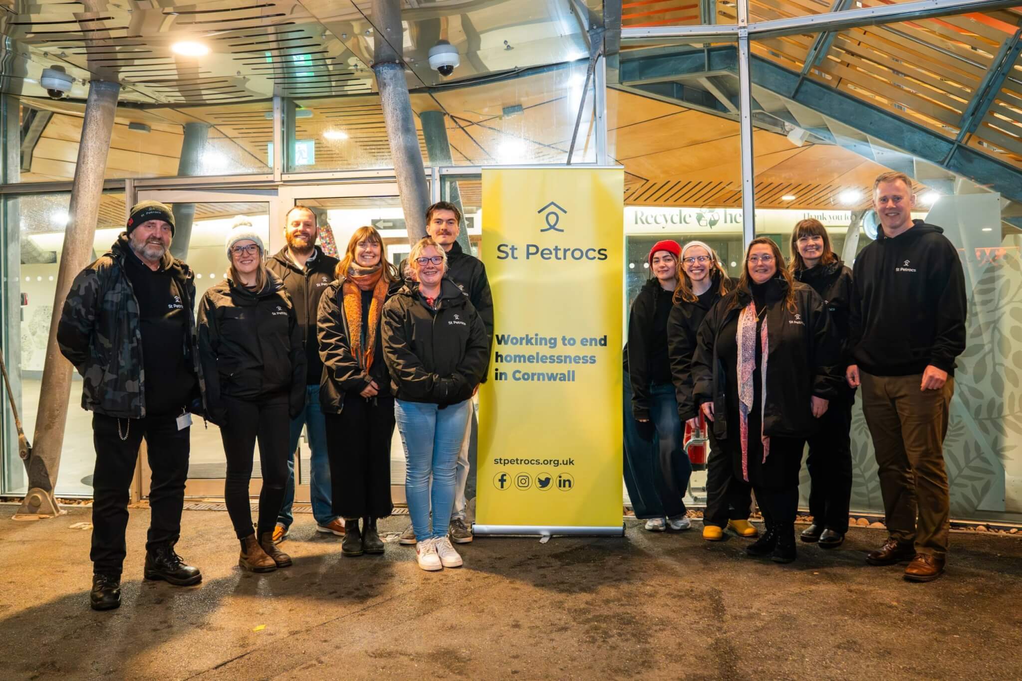 St Petrocs team at the Eden Project Sleep Out