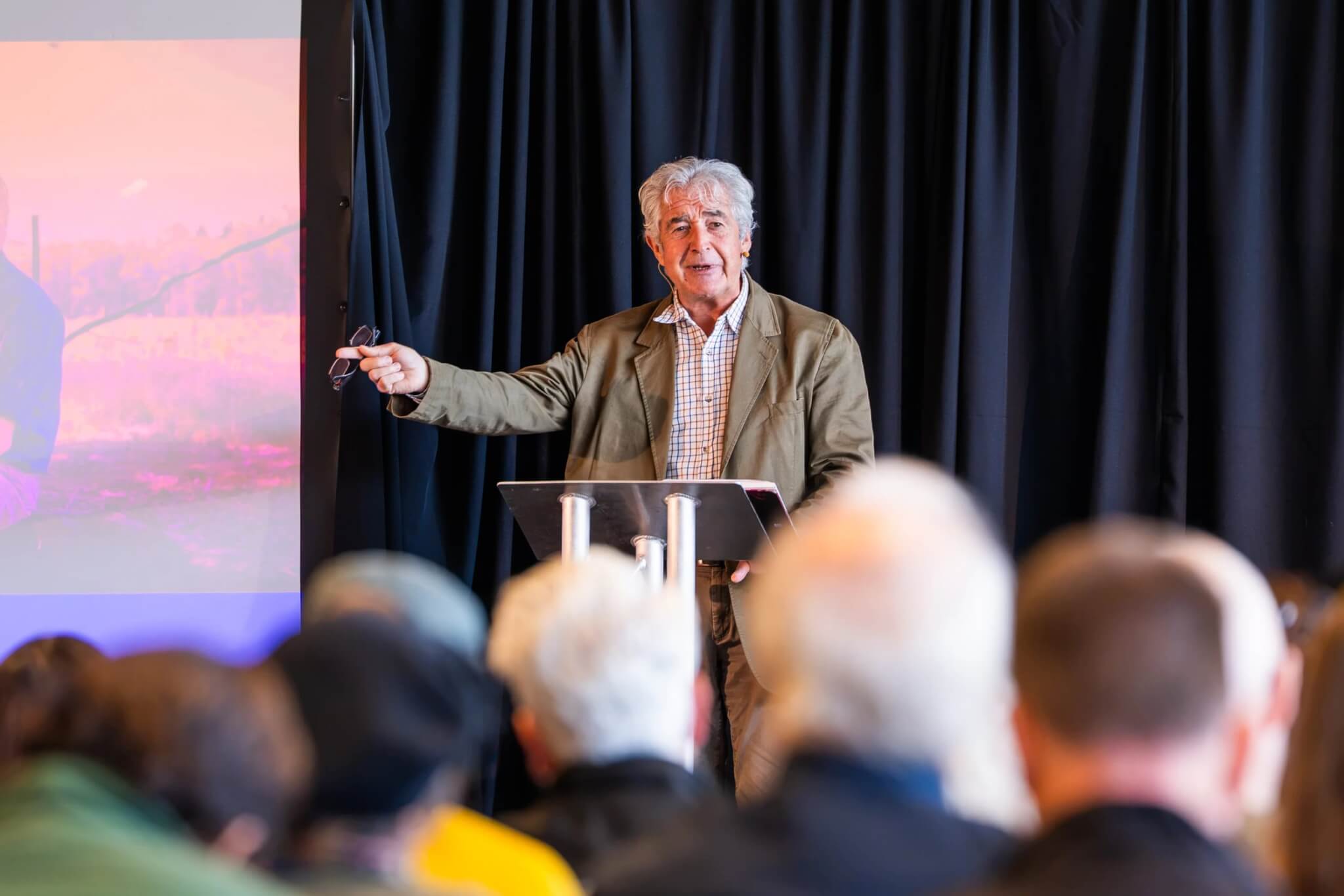 Tony Juniper speaking at Nature Connected Lives at the Eden Project