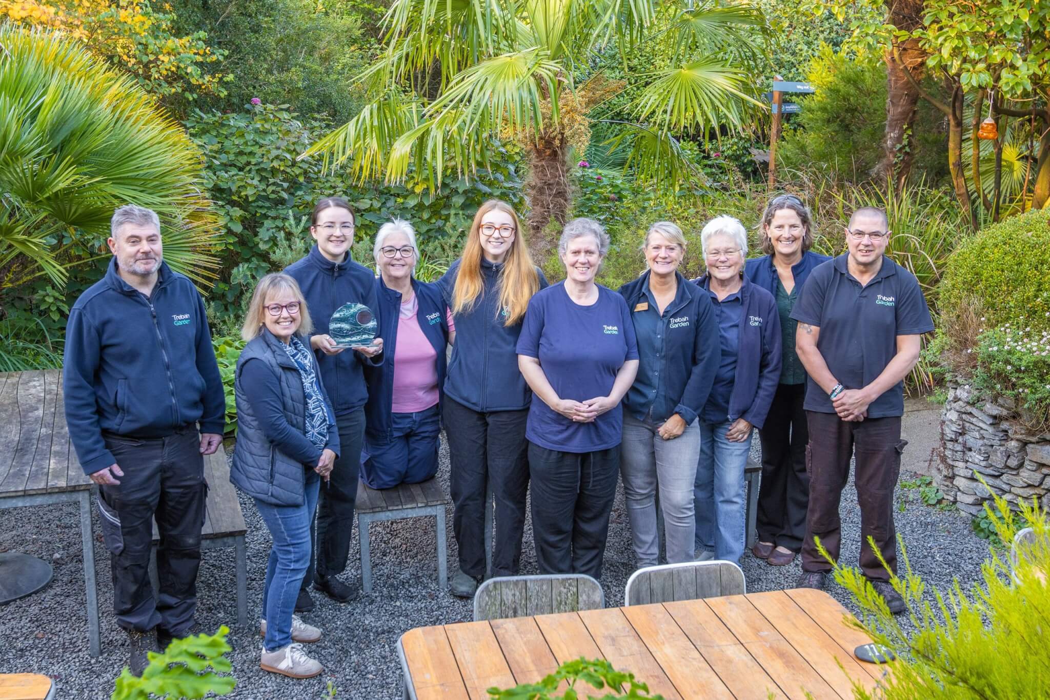The Trebah Garden team with the Adventures & Attractions award