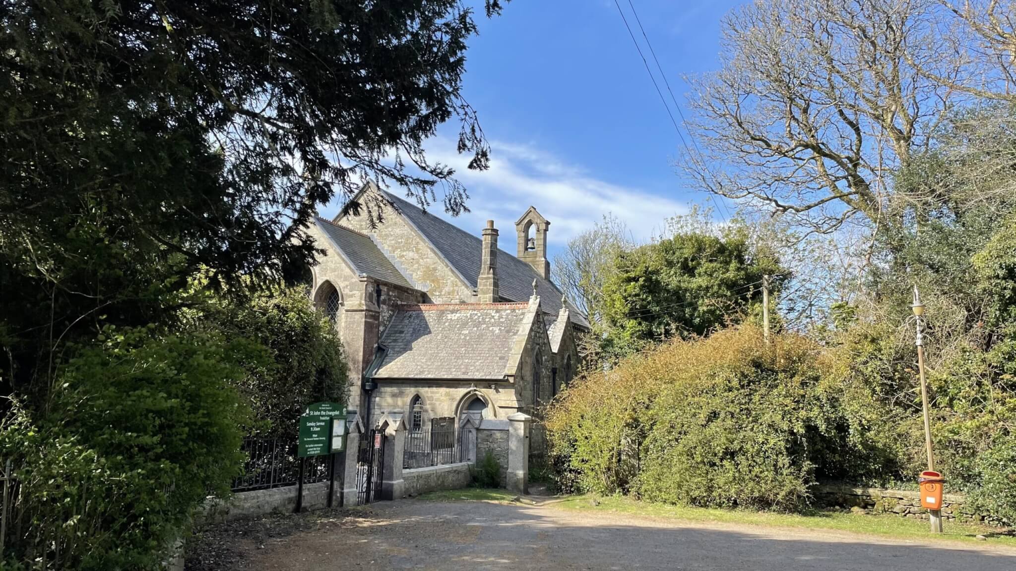 St John the Evangelist Church in Treslothan, near Troon, surrounded by trees