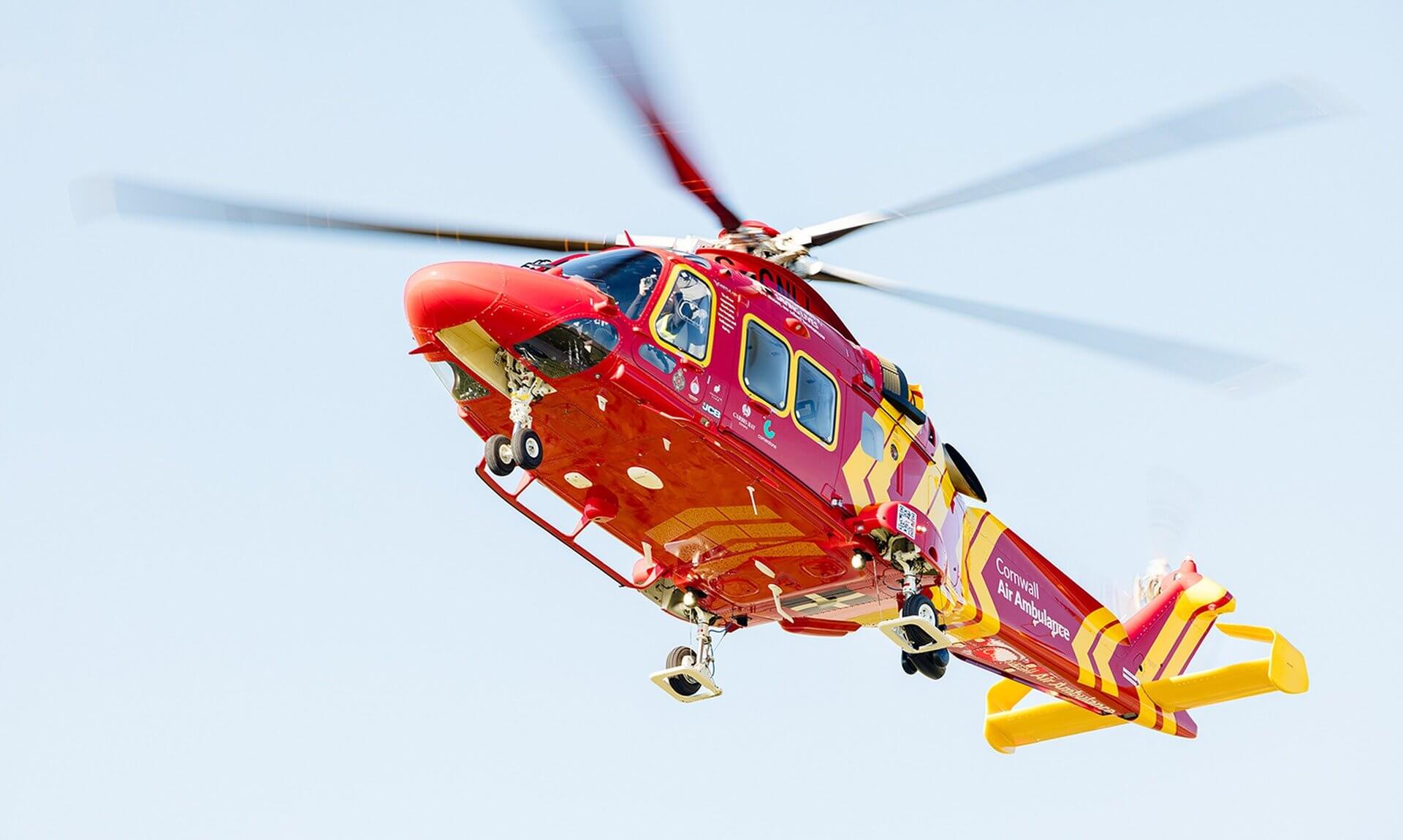 Cornwall Air Ambulance helicopter in flight