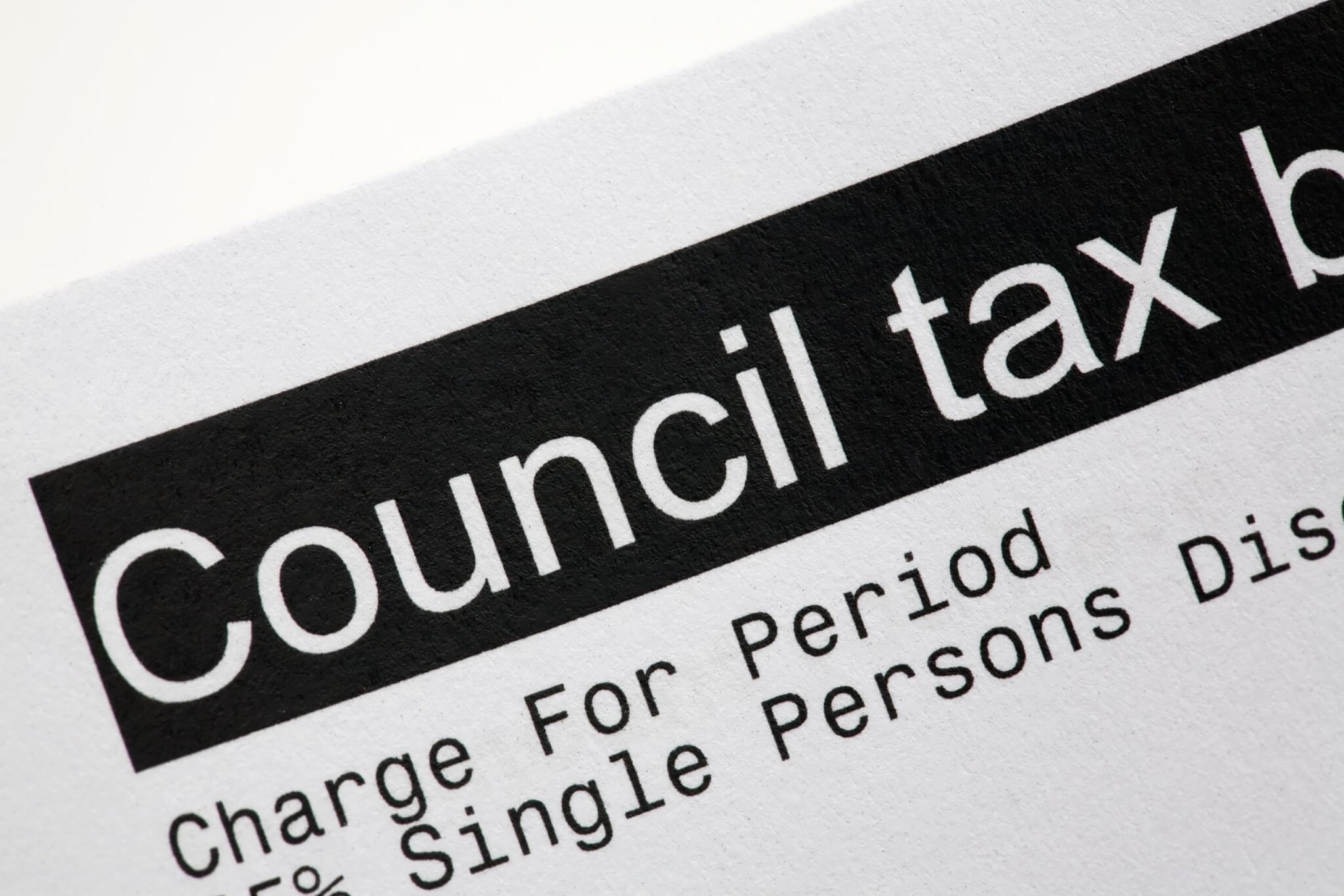 Close-up of a council tax bill heading