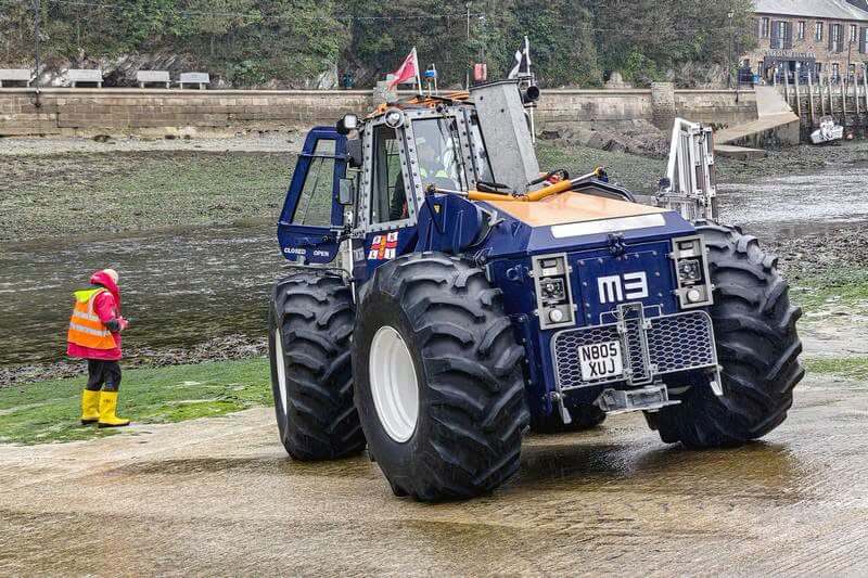 Looe RNLI Talus launch tractor on the slipway