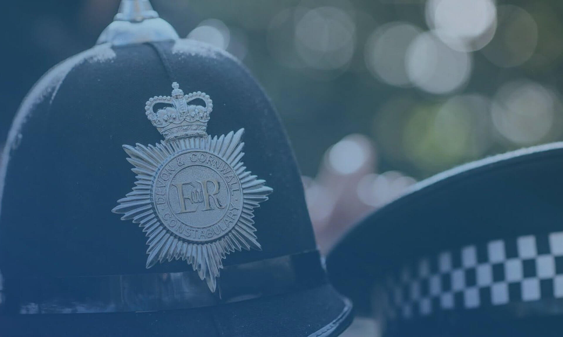 Devon and Cornwall Police helmet and cap
