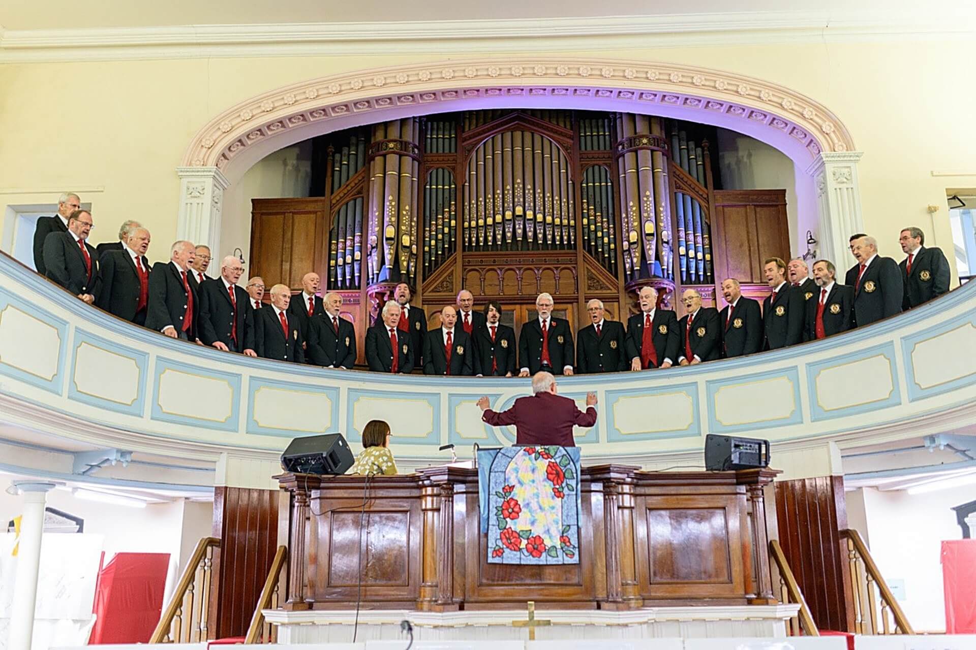 Holman Climax Male Voice Choir singing in the Centenary Wesleyan Church