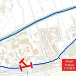 Map of the Longrock road closure and diversion route