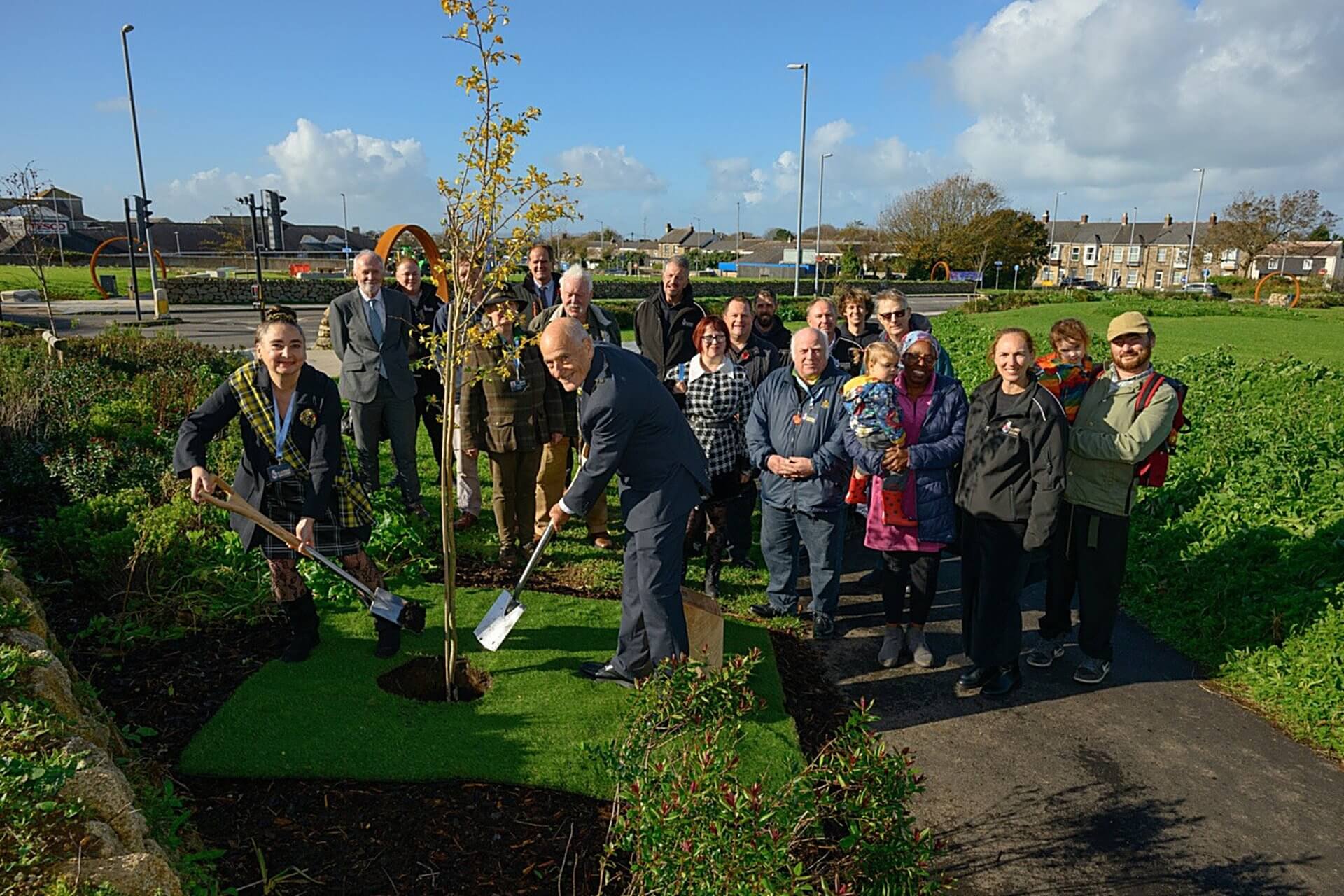 Tree planting at Lowarth Holman, Camborne