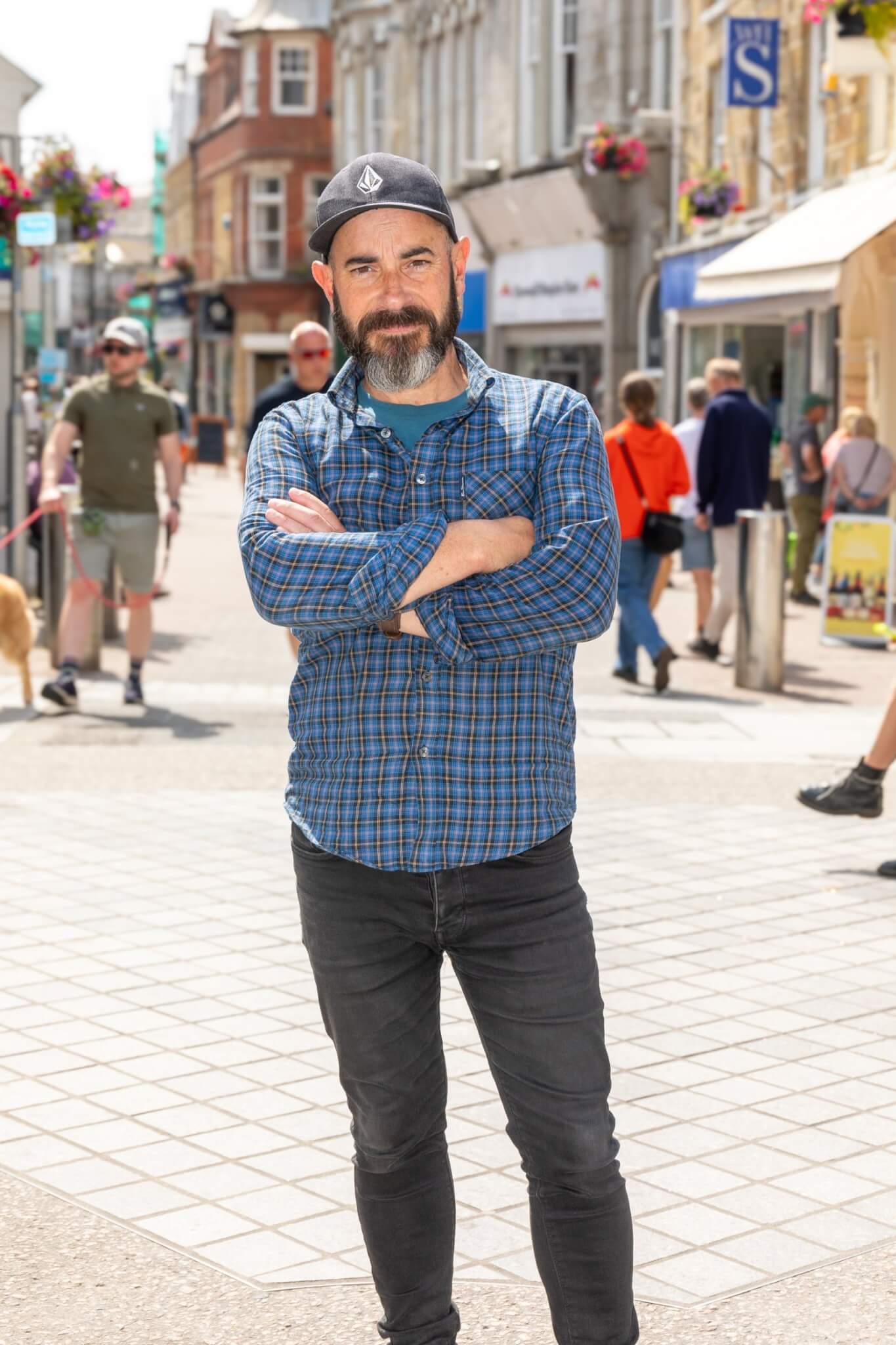 Mark Warren of Newquay BID standing in a town centre street