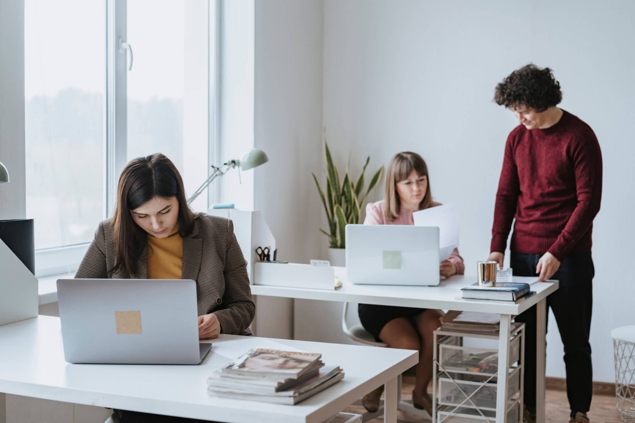 Office workers at desks
