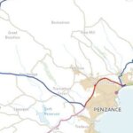 Map of the A30 Penzance Bypass closure and diversion route